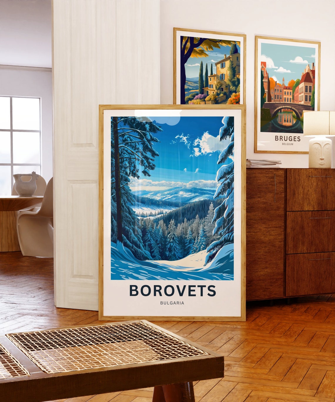 Borovets Bulgaria Snowy Forest Winter Personalized Travel Poster - Image 5