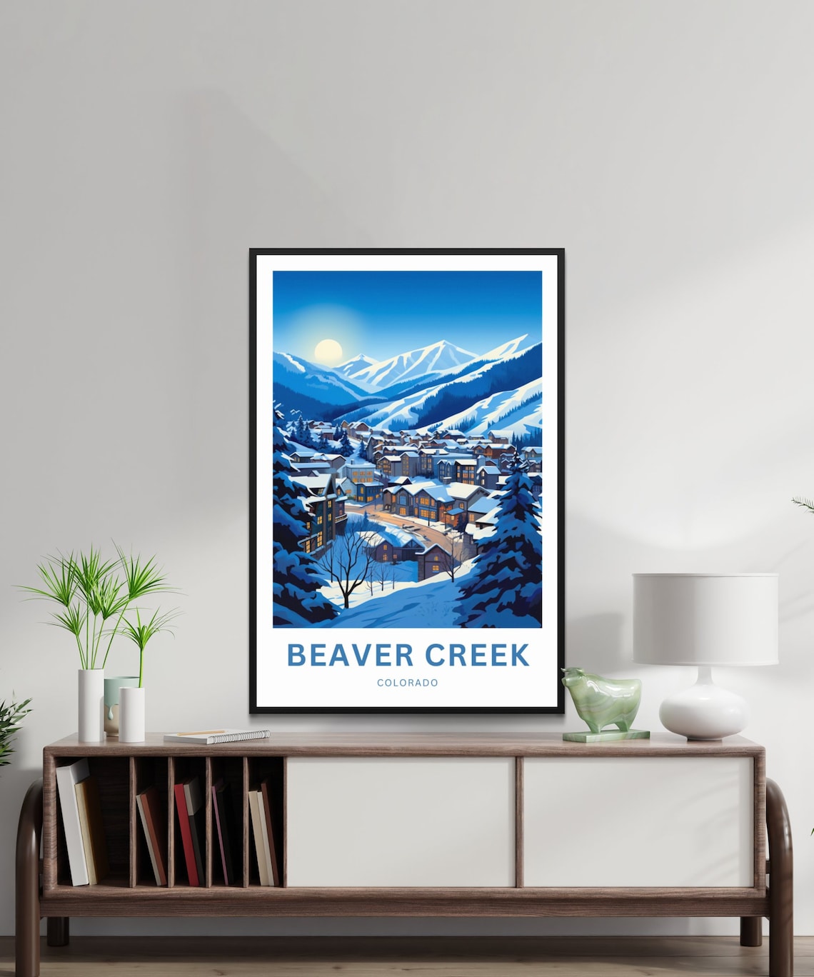 Beaver Creek Colorado Personalized Snowy Village Travel Poster - Image 2