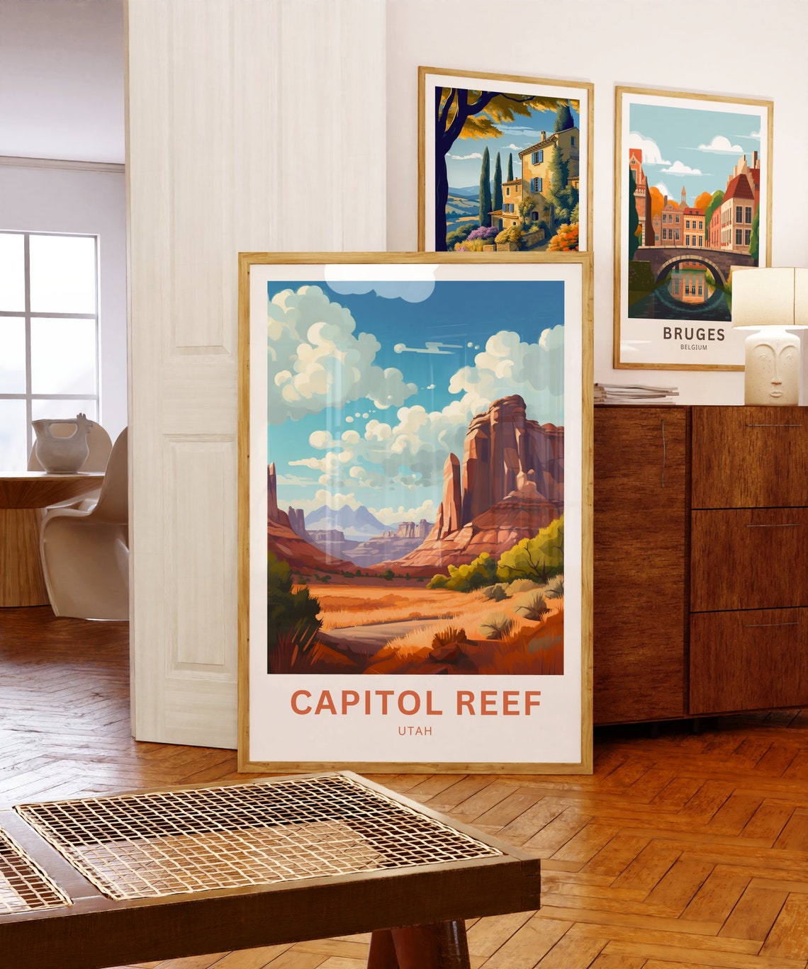 Capitol Reef Utah Red Rock Cliffs Golden Desert Travel Poster - Image 5