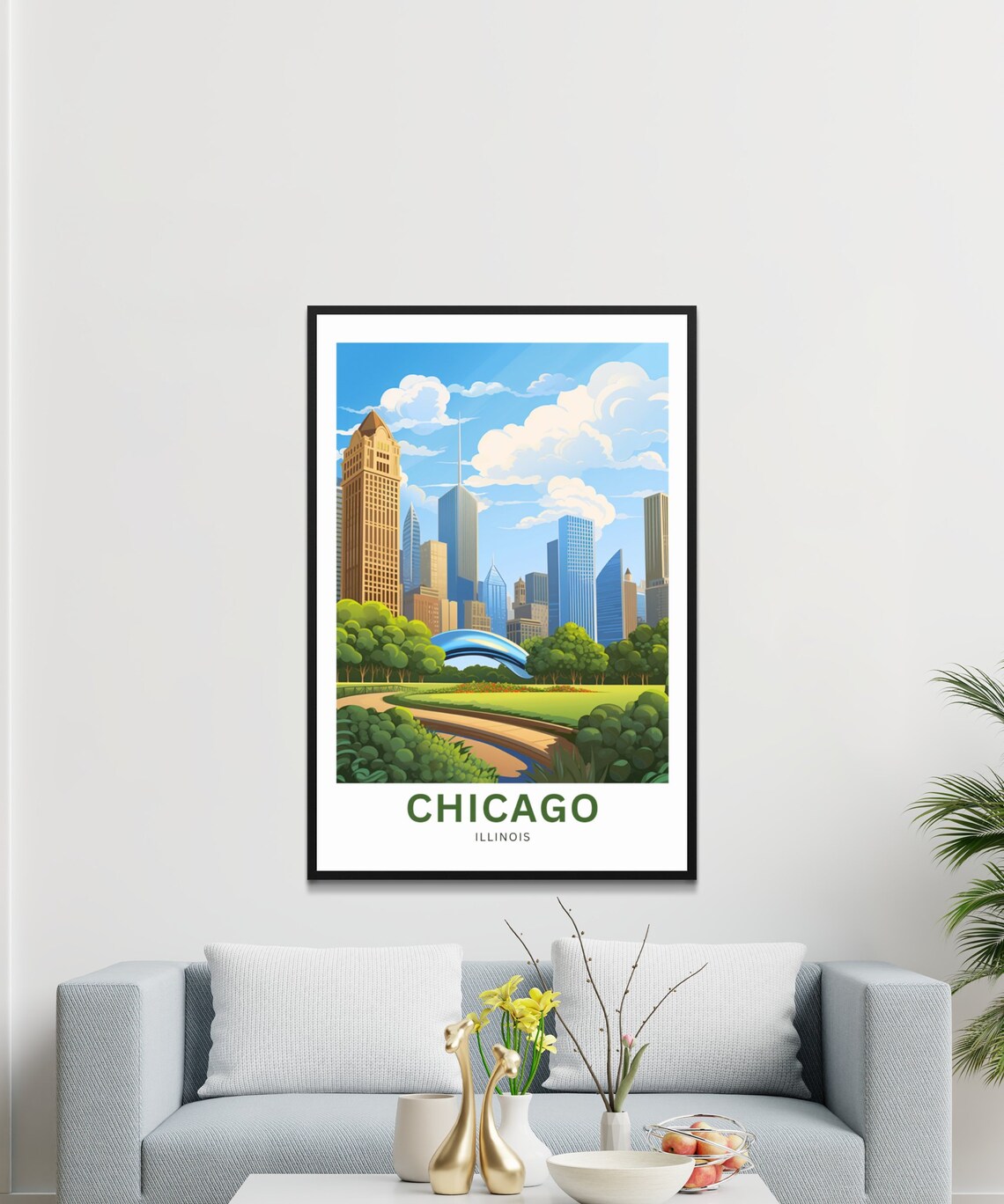 Chicago Travel Poster, Illinois Place Print - Image 3