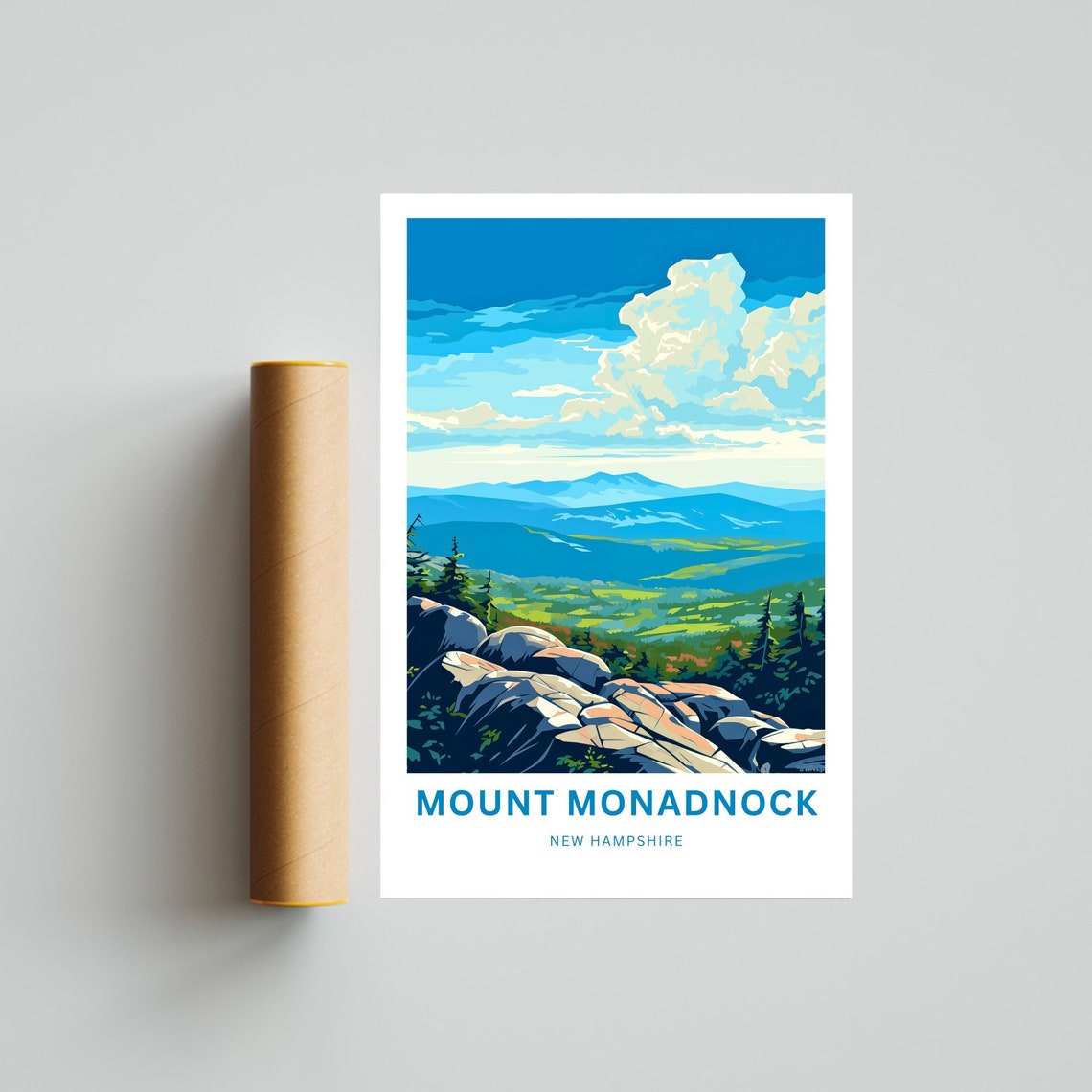 Personalized Mount Monadnock New Hampshire Summit Custom Poster - Image 4