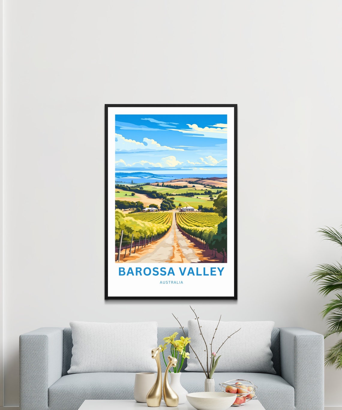 Barossa Valley Australia Vineyard Rows Country Road Travel Poster - Image 3