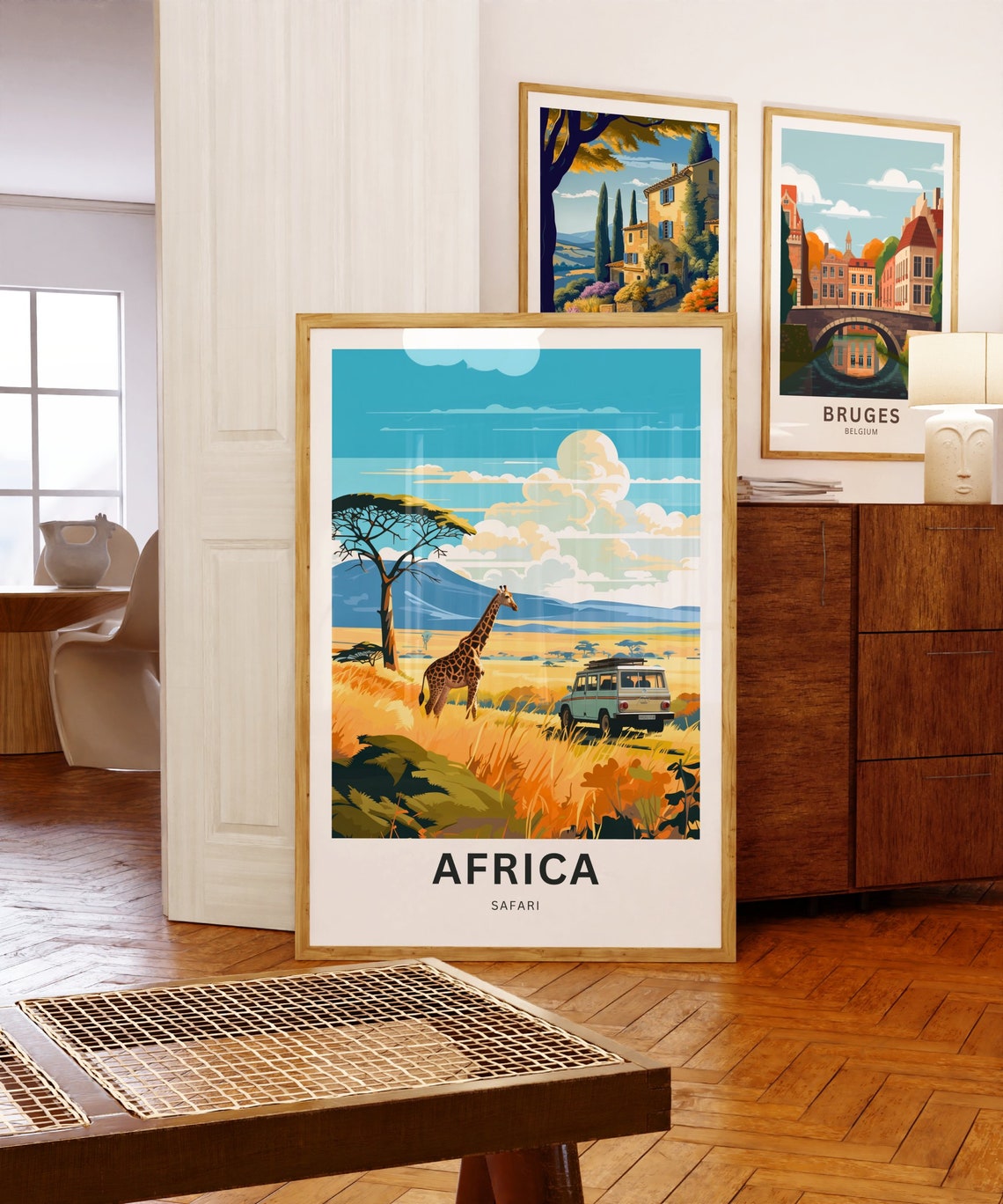 Personalized Africa Safari Poster with Custom Text and Giraffe Art - Image 5