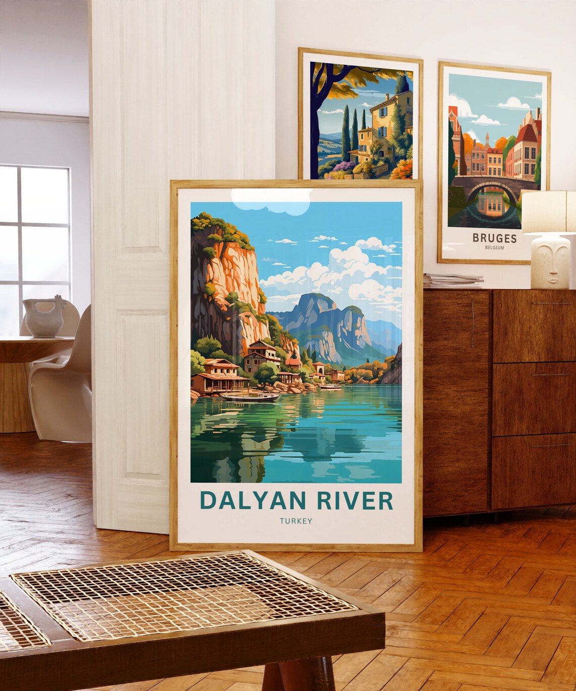 Dalyan River Turkey Cliff Village Riverboats Turquoise Travel Poster - Image 5
