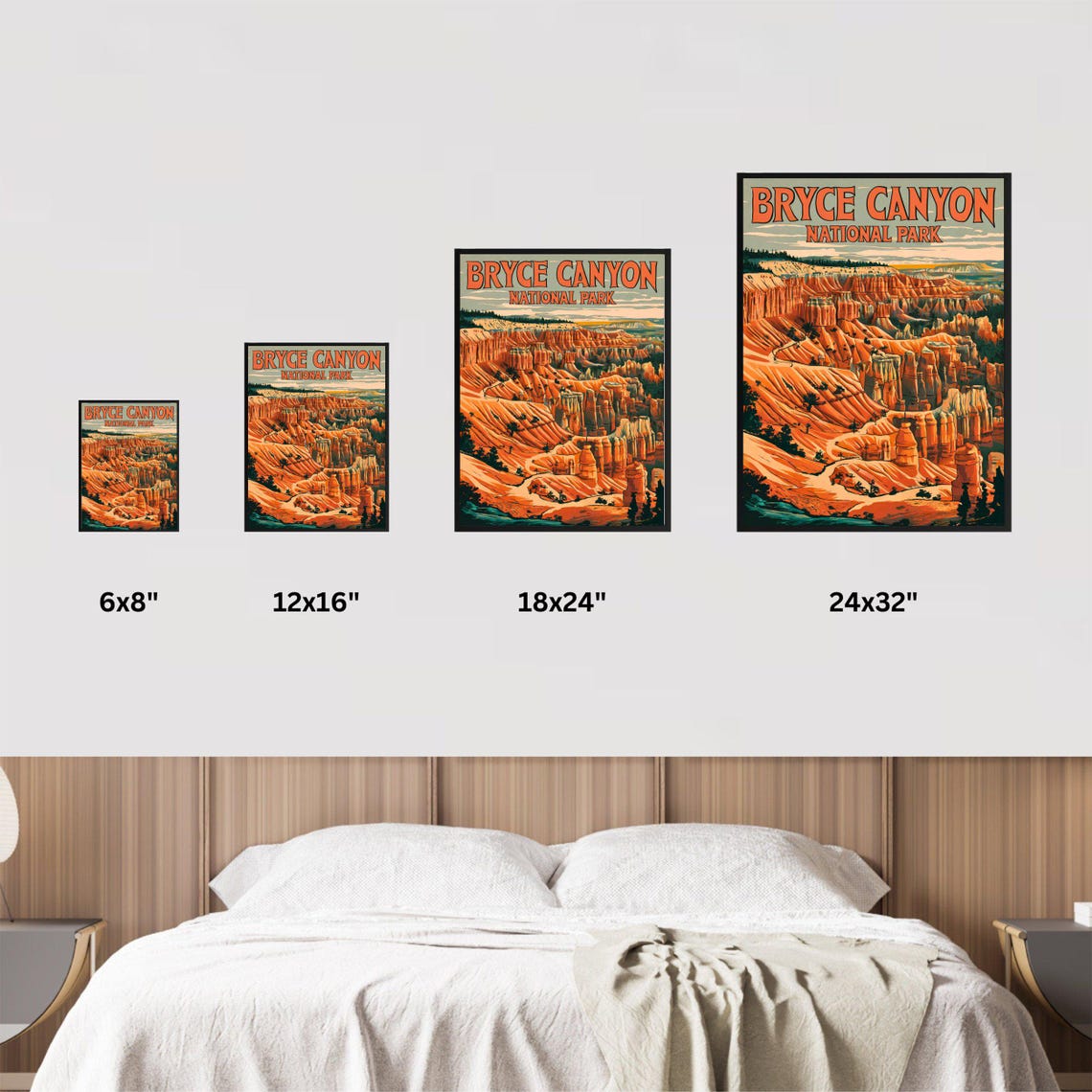 Bryce Canyon National Park Utah Hoodoos Vintage Retro Travel Poster - Image 3