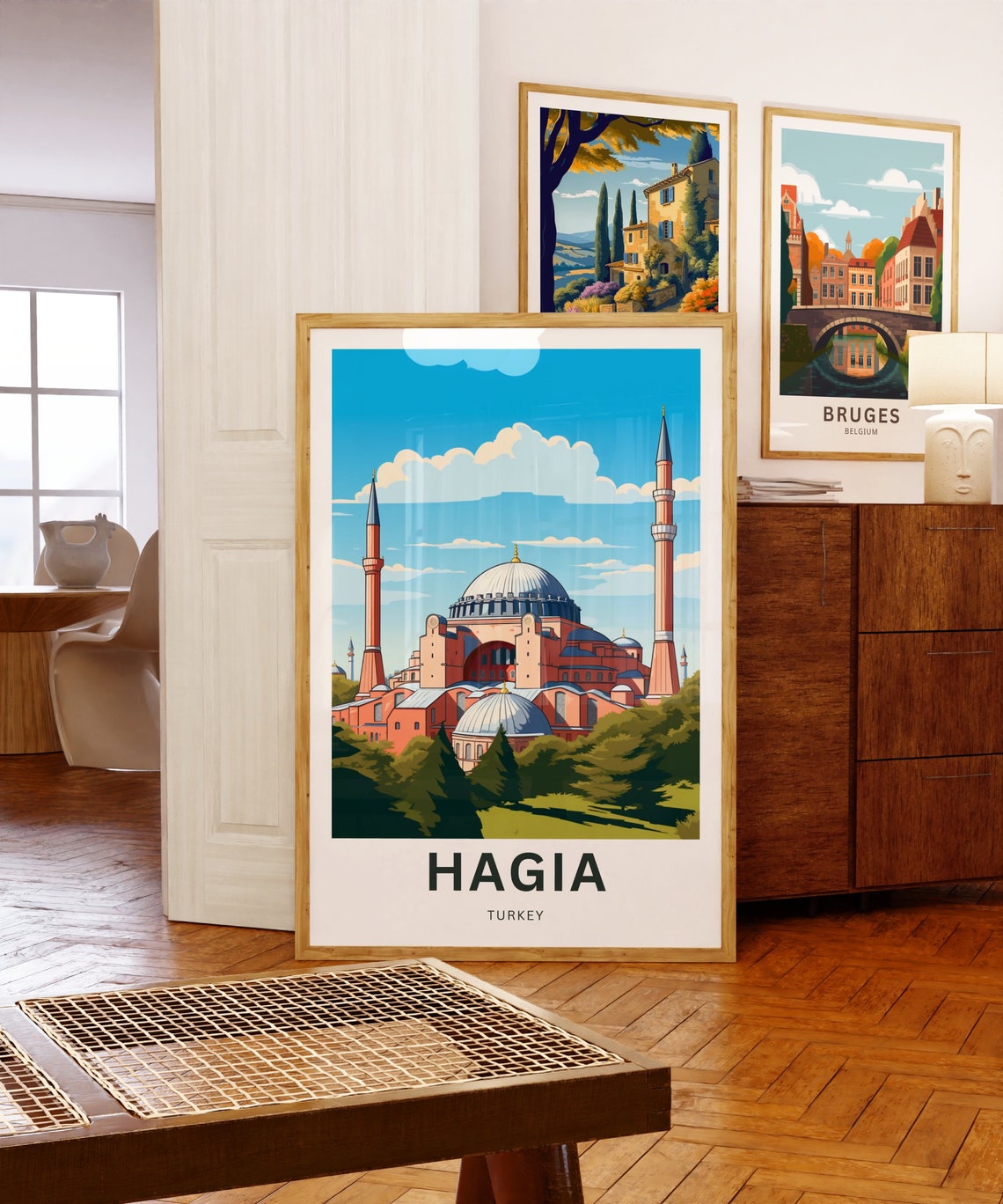 Hagia Turkey Grand Mosque Vintage Style Personalized Travel Poster - Image 5