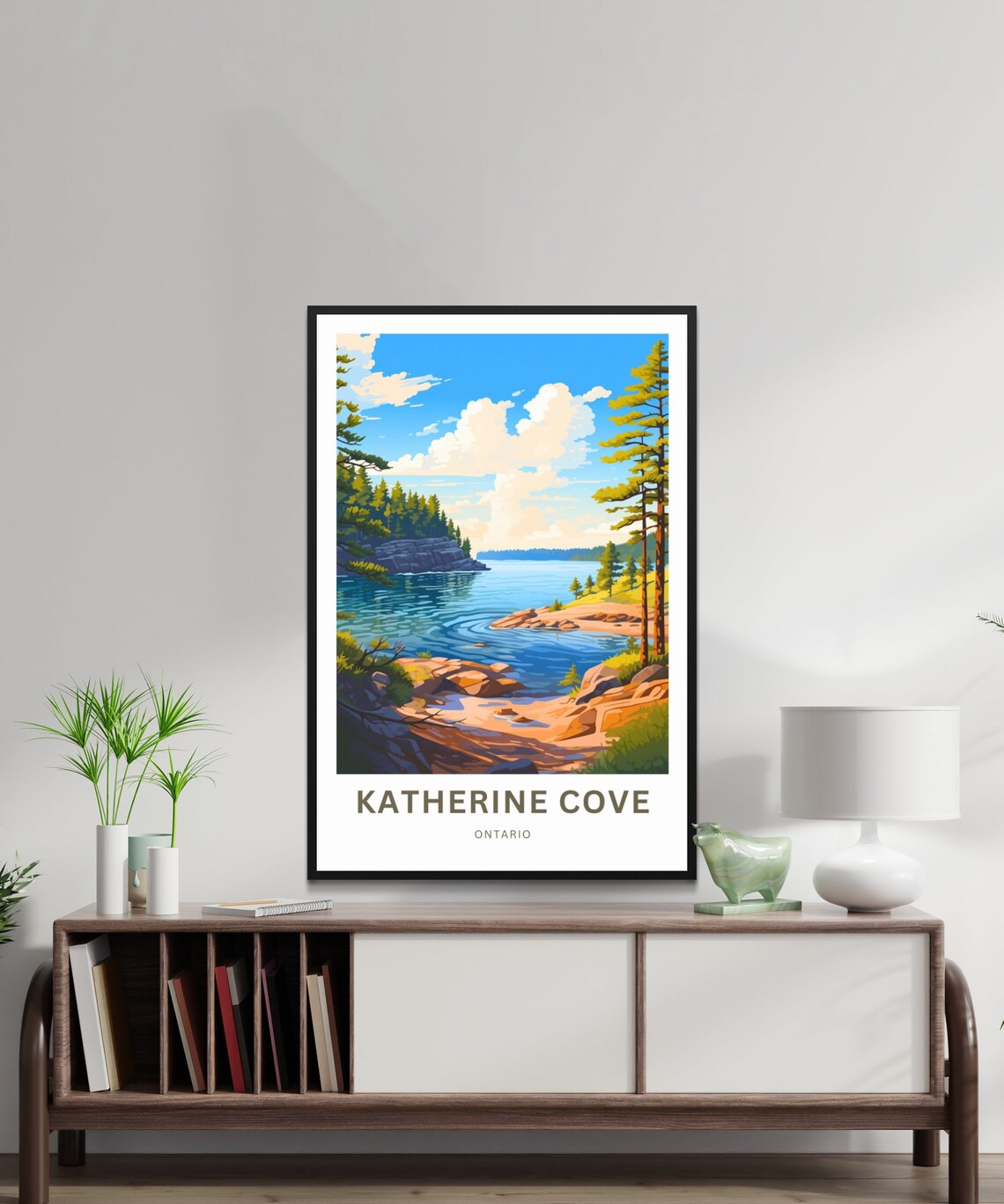 Katherine Cove Ontario Rocky Lakeshore Pine Forest Travel Poster - Image 2