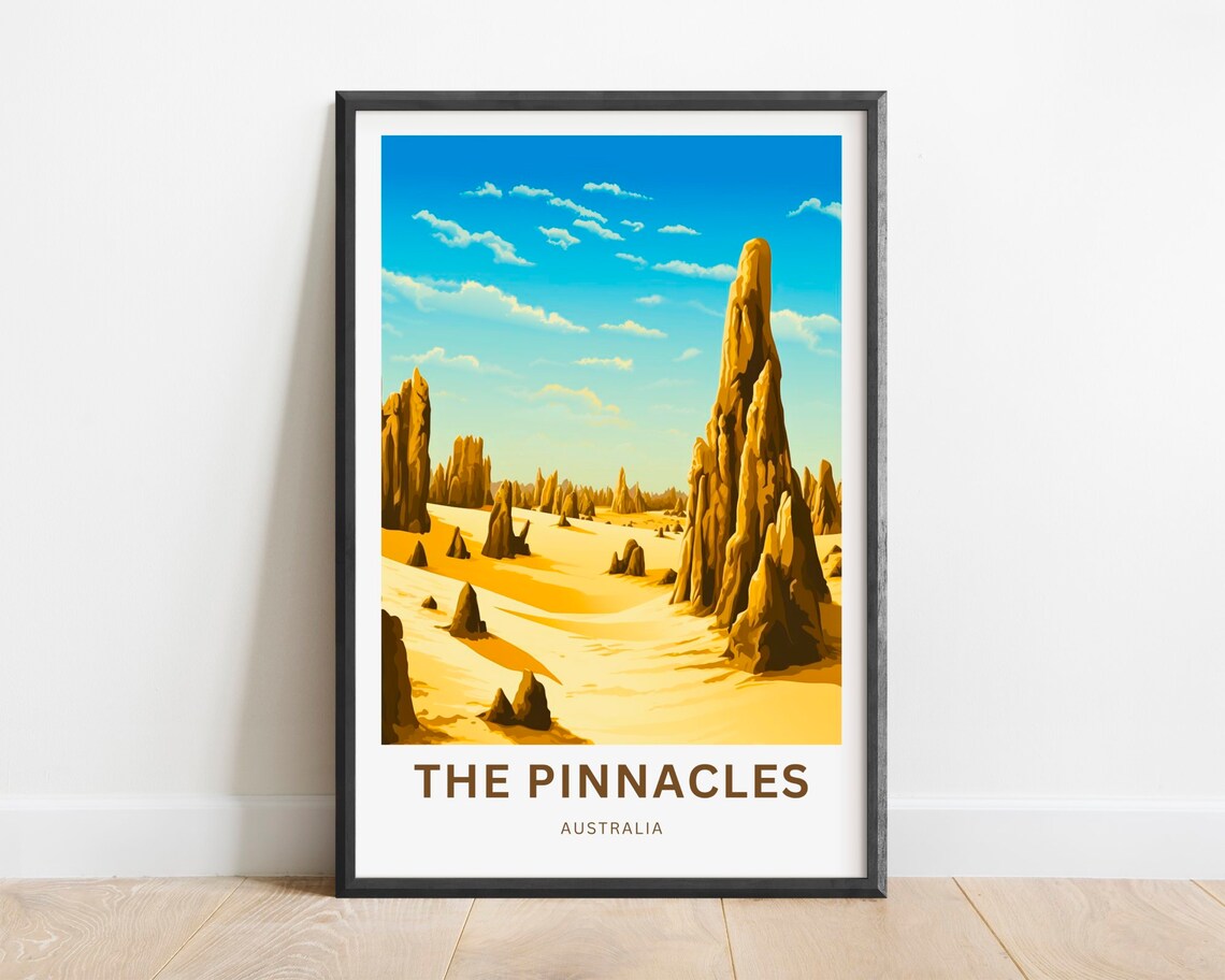The Pinnacles Australia Desert Limestone Spires Travel Poster