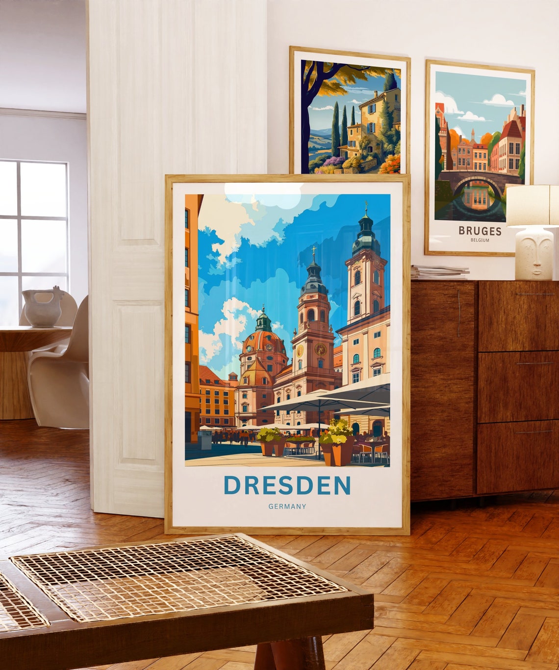 Personalized Dresden Germany Church Square Cafes Custom Poster - Image 5