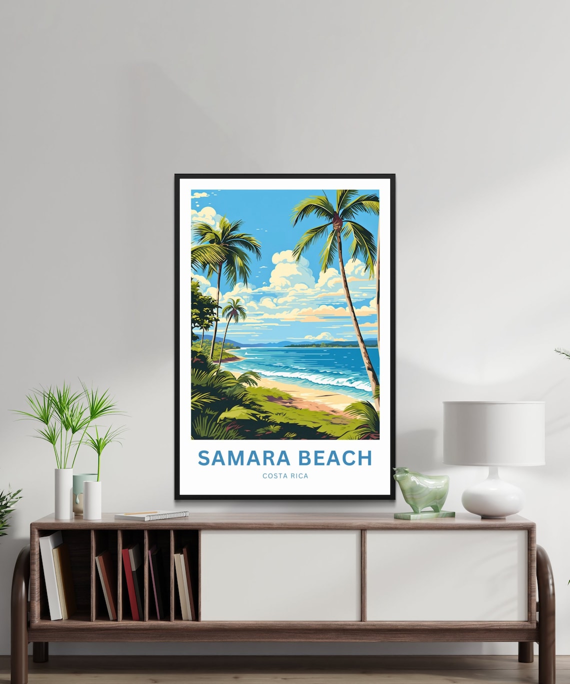 Samara Beach Costa Rica Palm Trees Turquoise Ocean Travel Poster - Image 2
