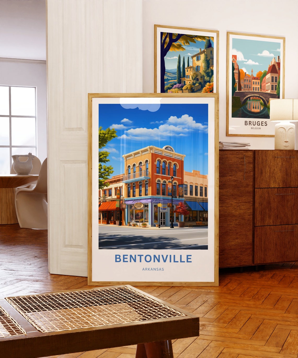 Bentonville Arkansas Historic Downtown Brick Corner Travel Poster - Image 5