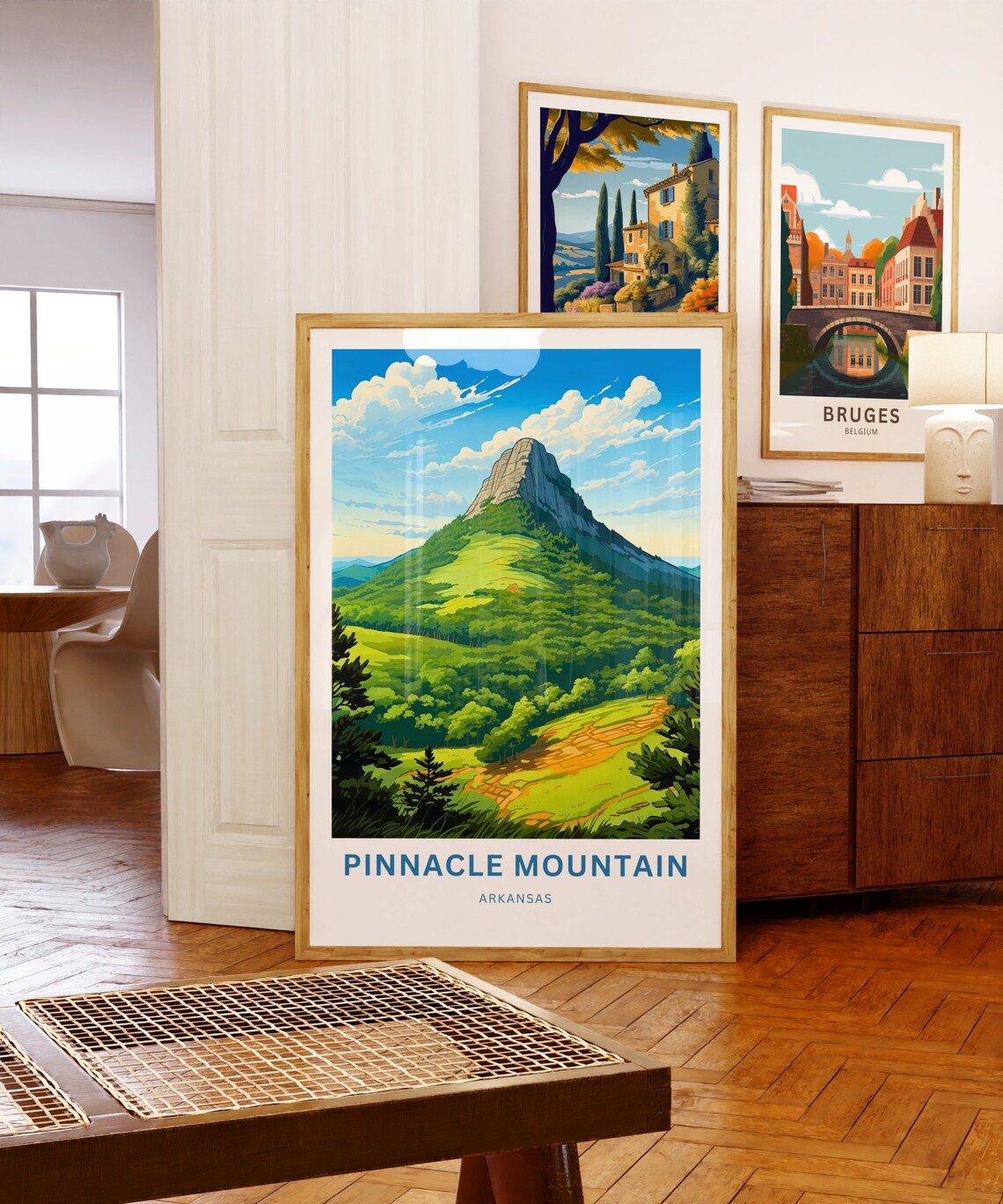 Pinnacle Mountain Arkansas Green Summit Hiking Vista Travel Poster - Image 5