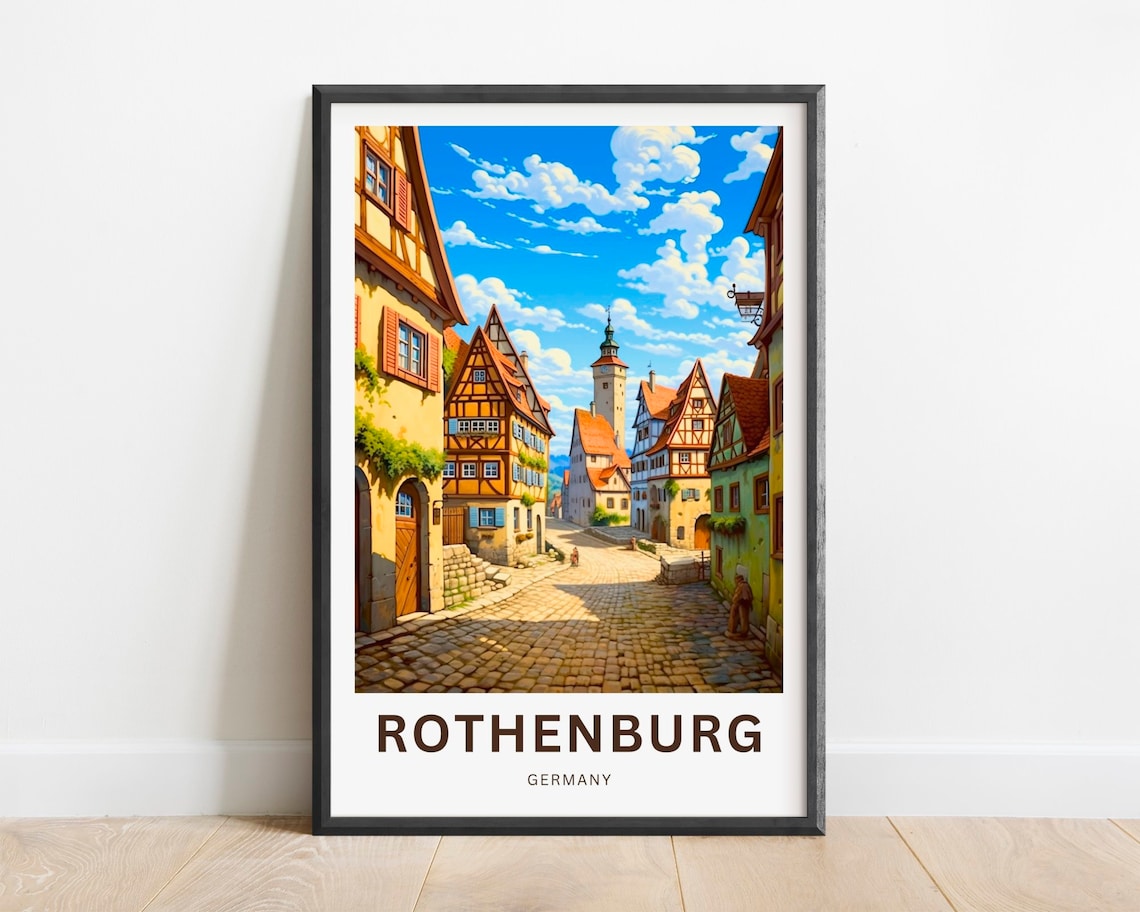 Rothenburg Germany Present Travel Poster