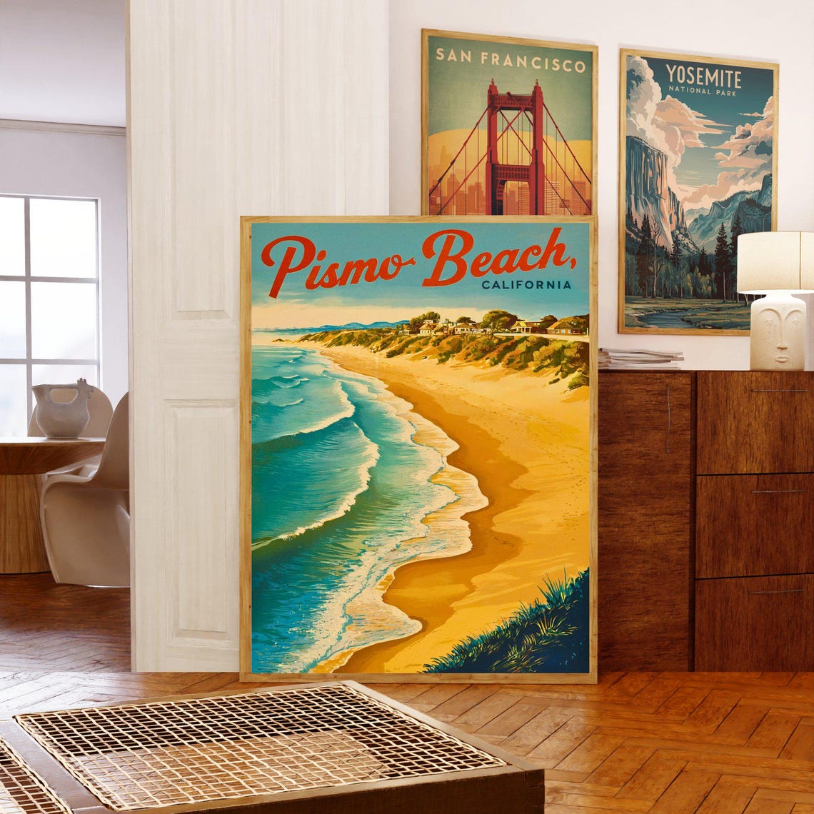 Pismo Beach California Retro Waves Sandy Shore Travel Poster - Image 5