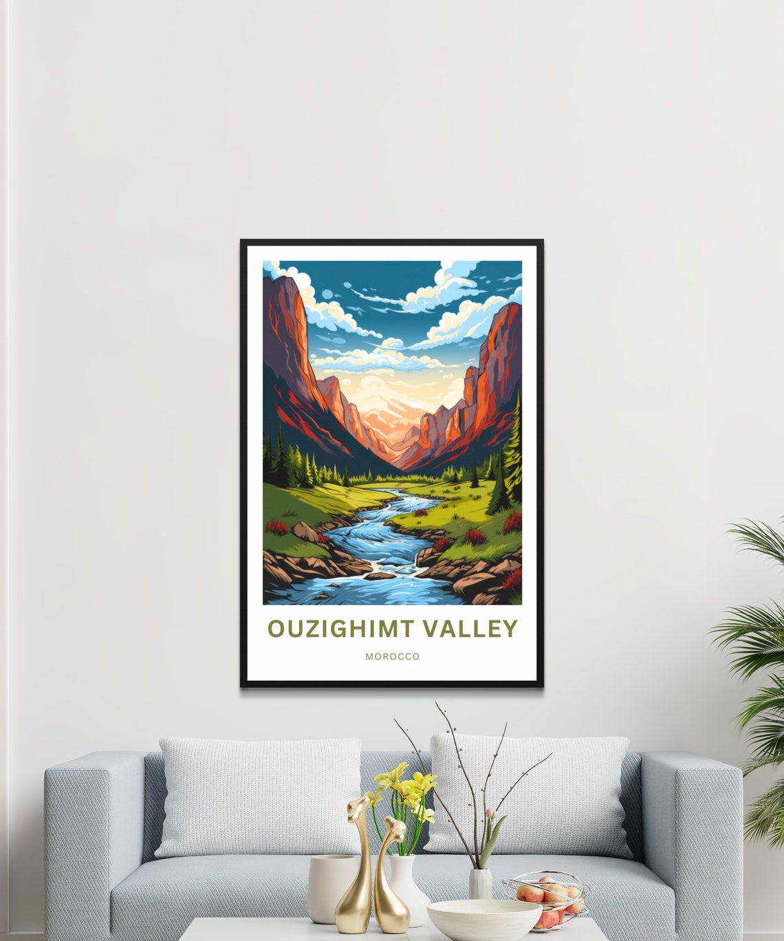 Personalized Ouzighimt Valley Morocco Canyon River Custom Poster - Image 3
