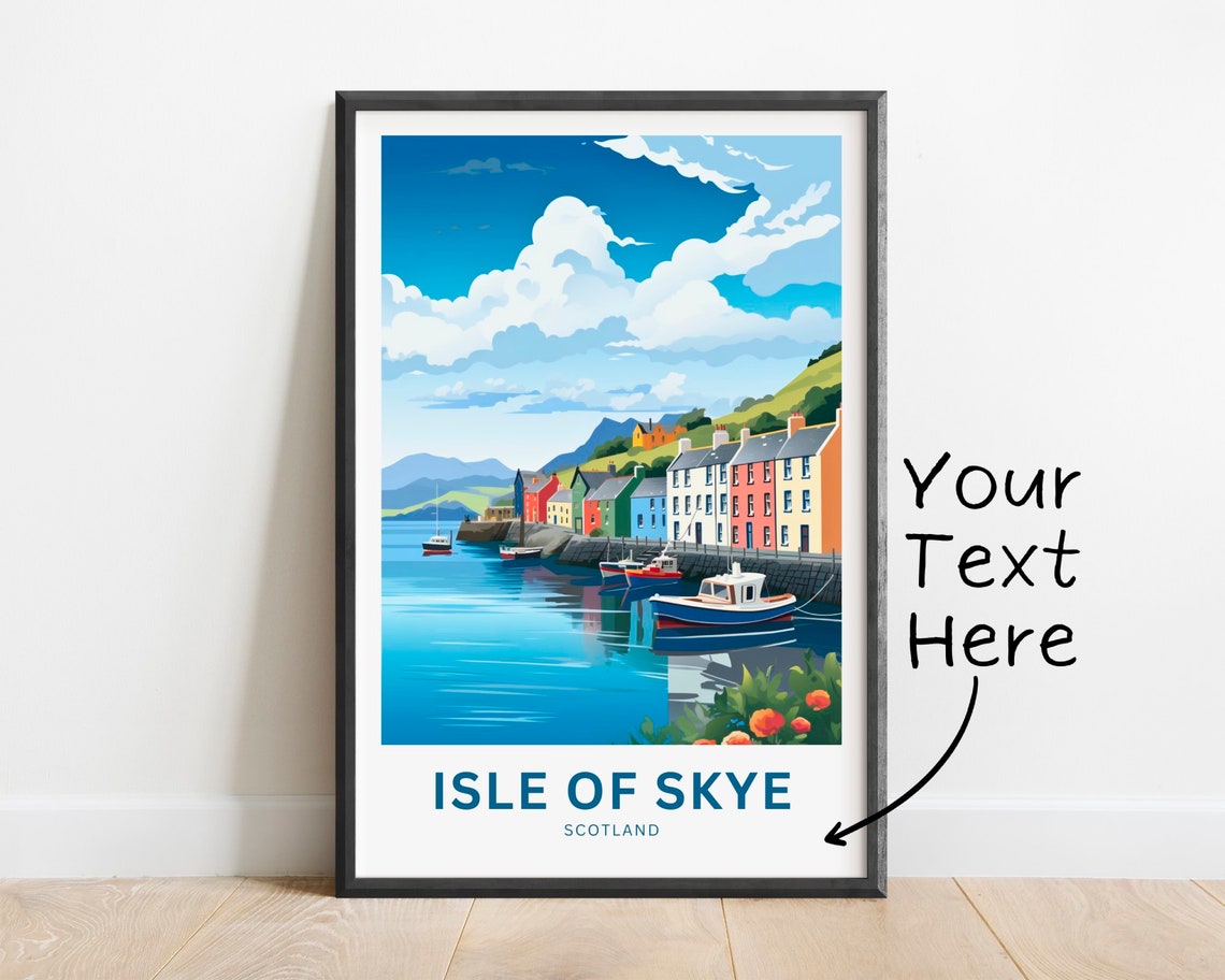 Isle of Skye Scotland Quay Personalized Custom Text Gift Poster