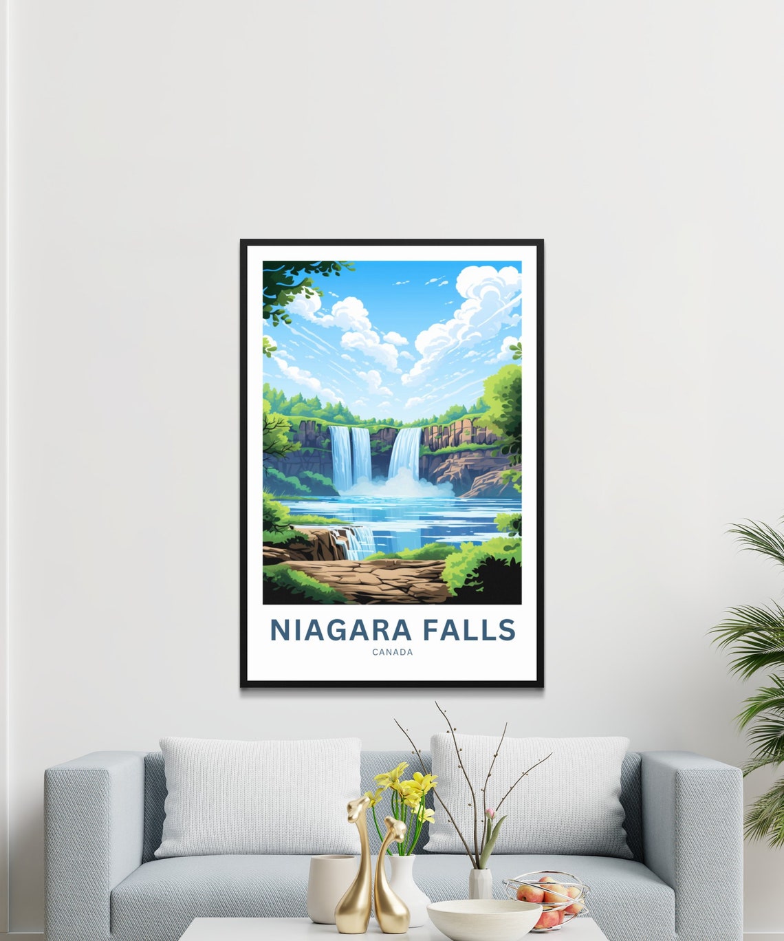 Niagara Falls Cascading Water Rocky Cliffs Canada Travel Poster - Image 3