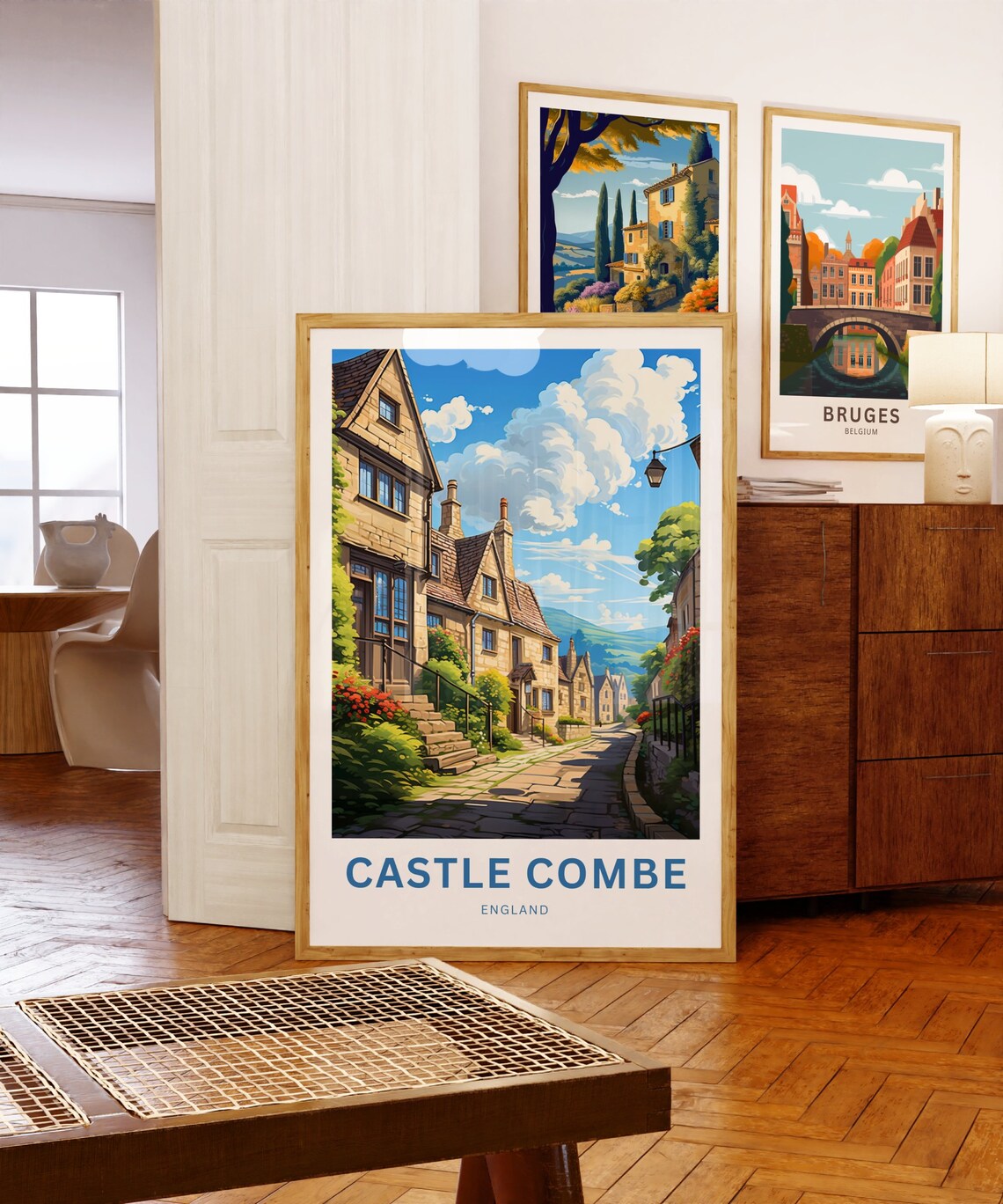 Castle Combe England Stone Cottage Lane Village Travel Poster - Image 5