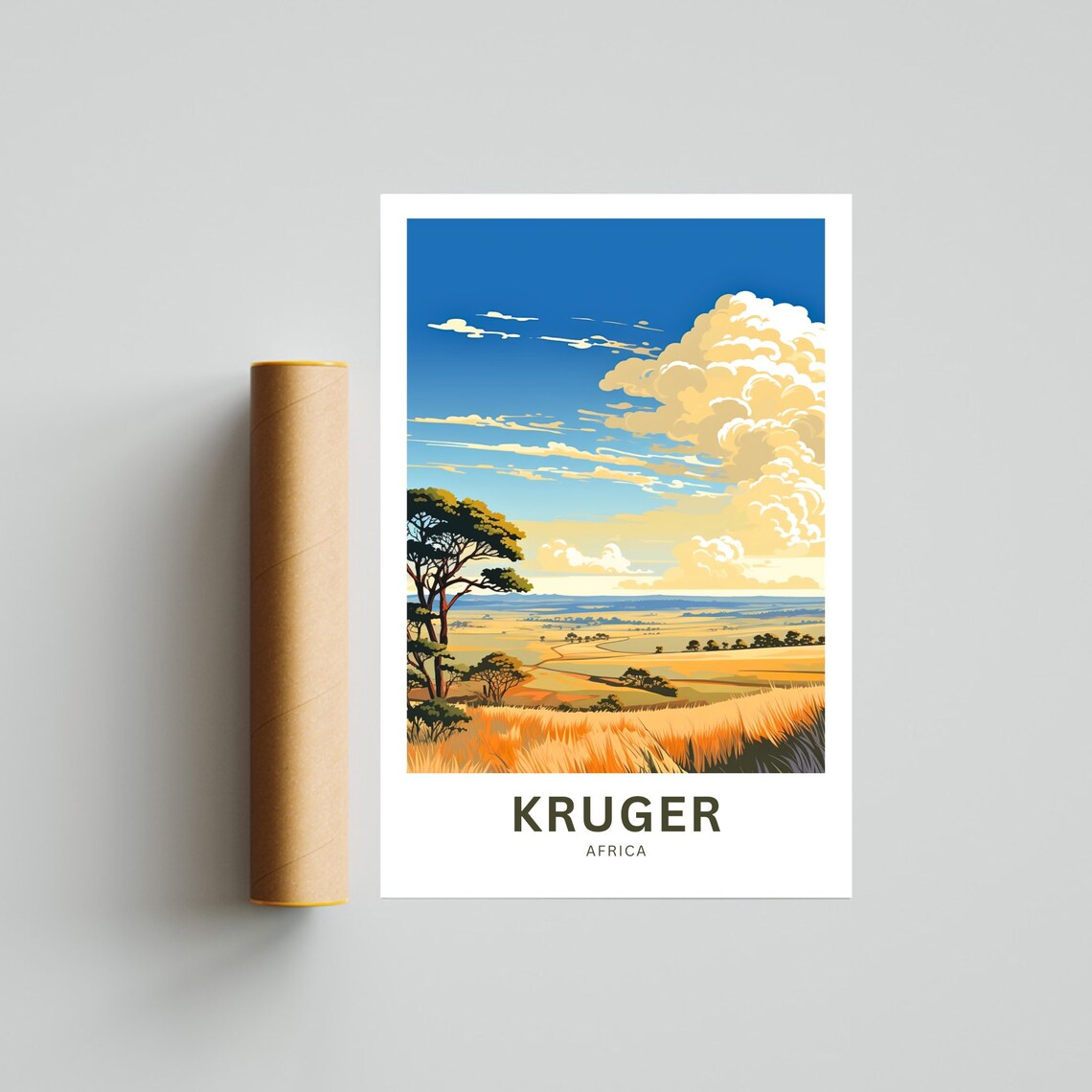 Kruger Africa Golden Savanna Grassland Safari Adventure Poster - Image 4