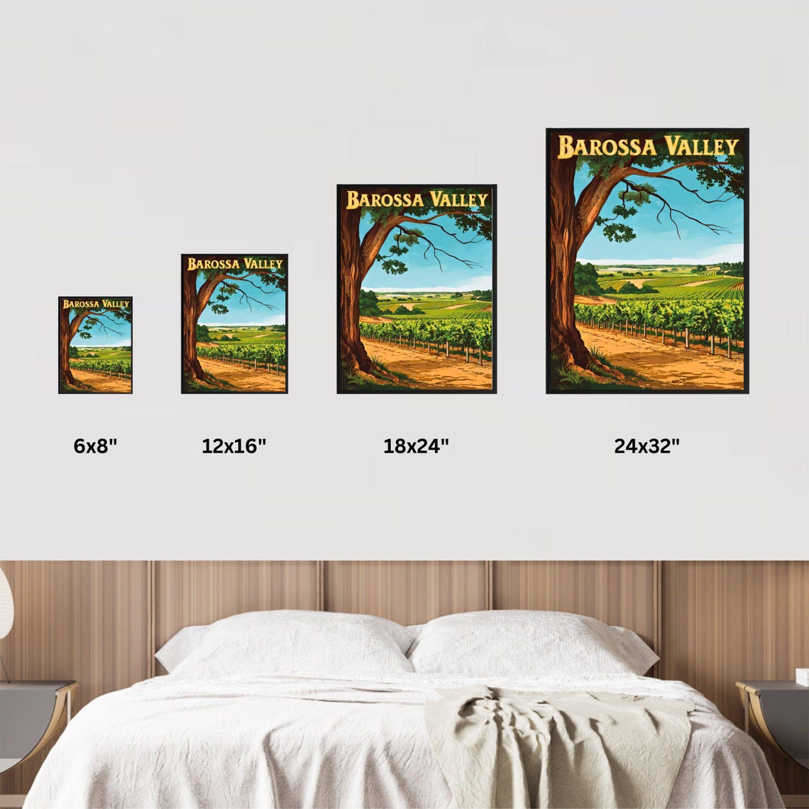 Barossa Valley Vintage Poster with Ancient Tree Overlooking Vineyard - Image 2