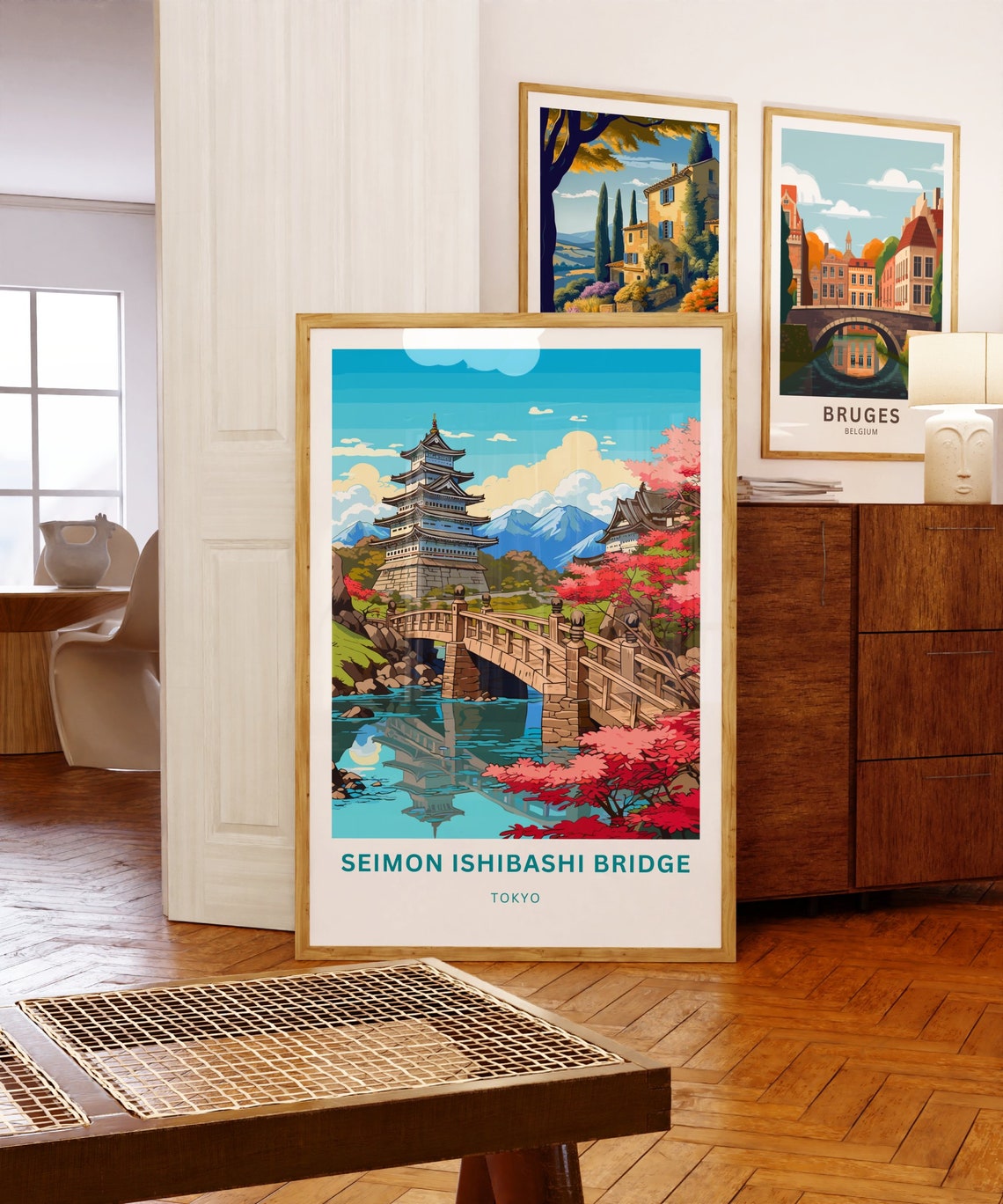 Personalized Tokyo Japan Cherry Blossom Pagoda Bridge Poster - Image 5