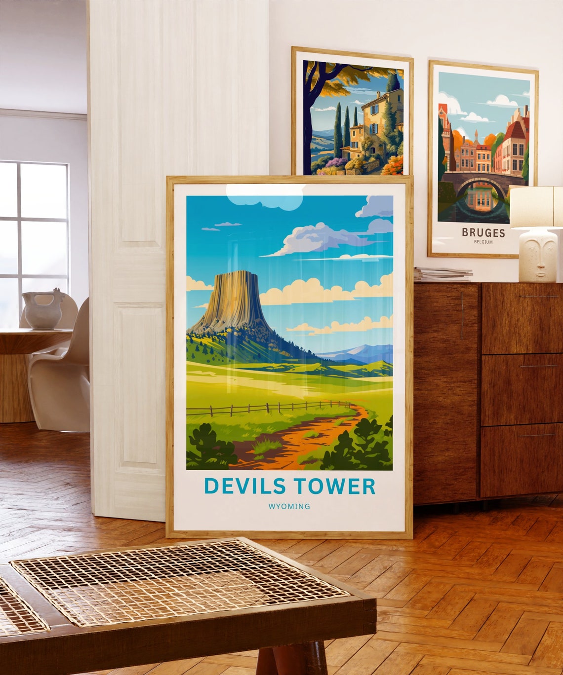 Personalized Devils Tower Wyoming Monument Prairie Custom Poster - Image 5