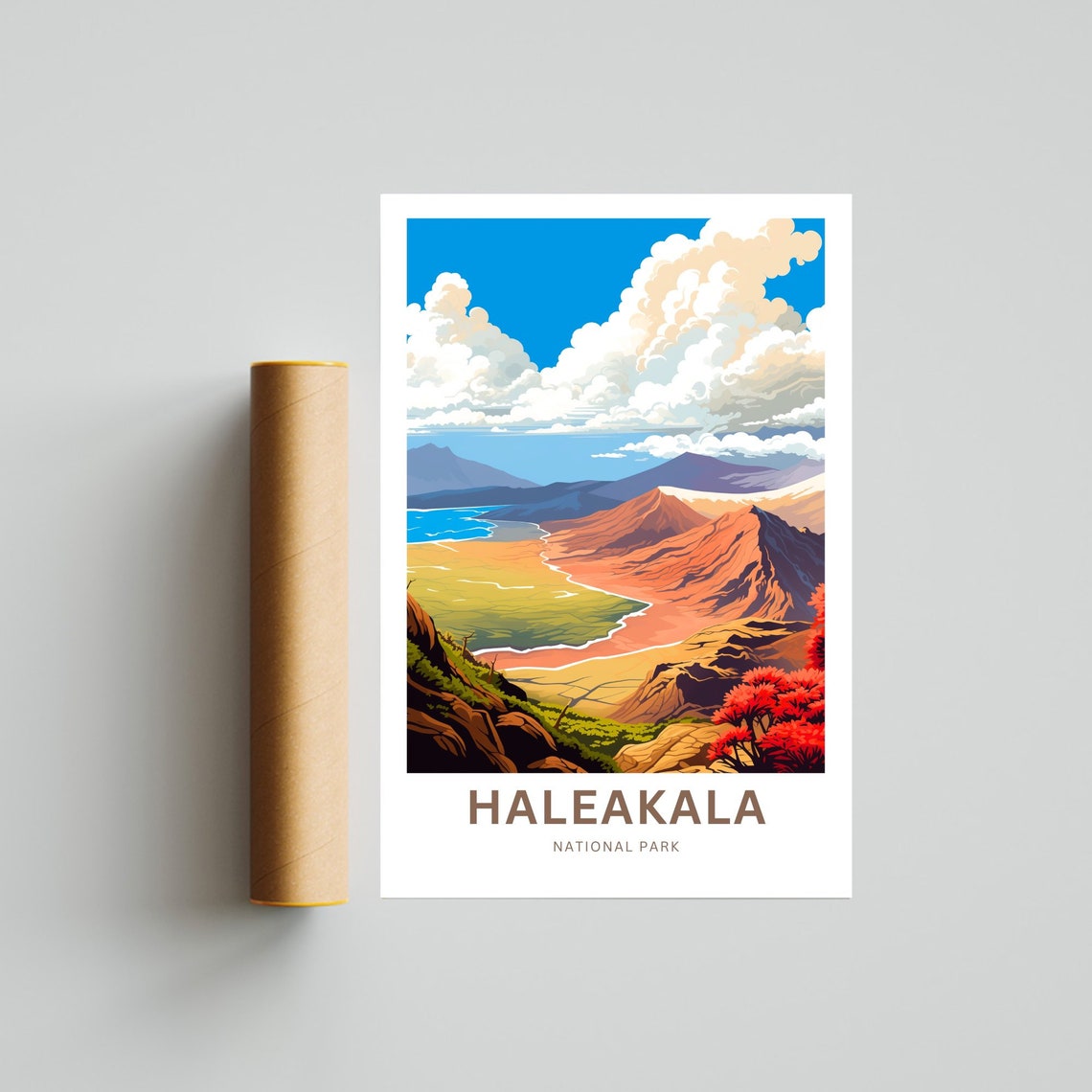 Personalized Haleakala National Park Crater Custom Text Poster - Image 4