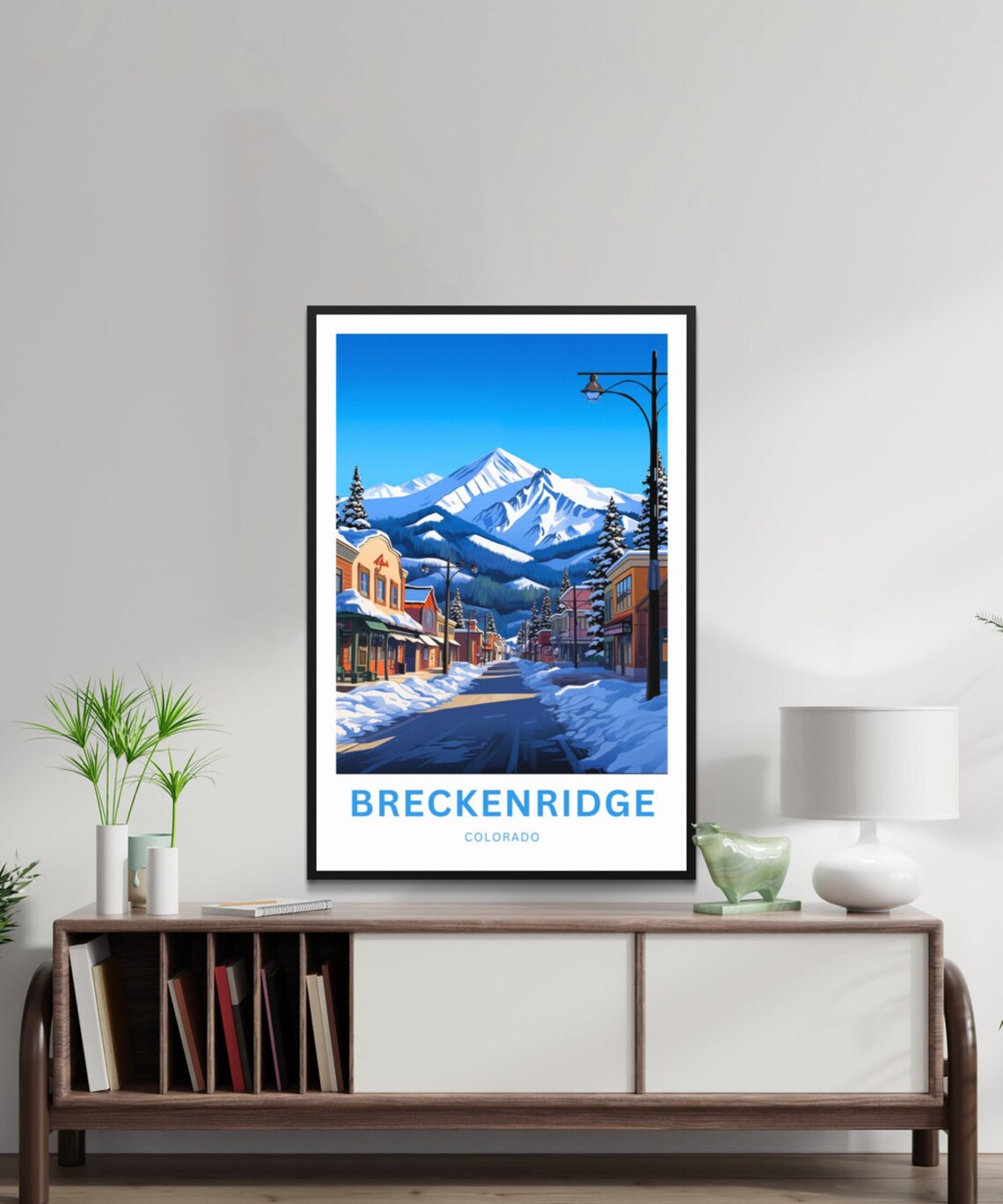 Breckenridge Colorado Main Street Snow Custom Text Travel Poster - Image 2