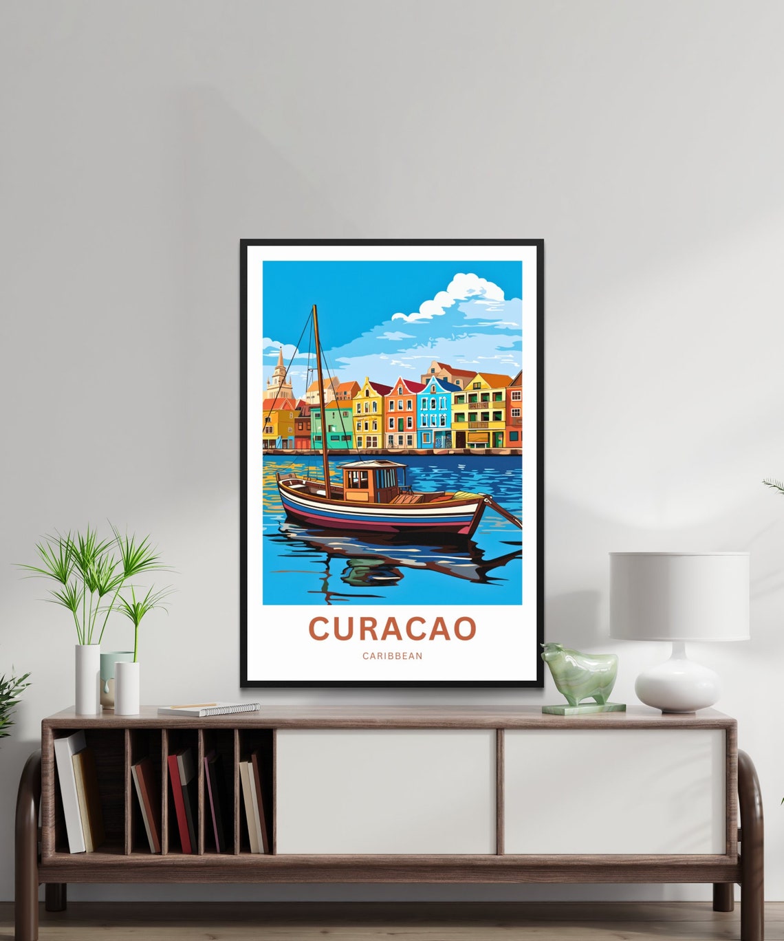 Curaao Travel Print Curacao Poster Caribbean Wall Art Framed Present Gift Caribbean Present - Image 2