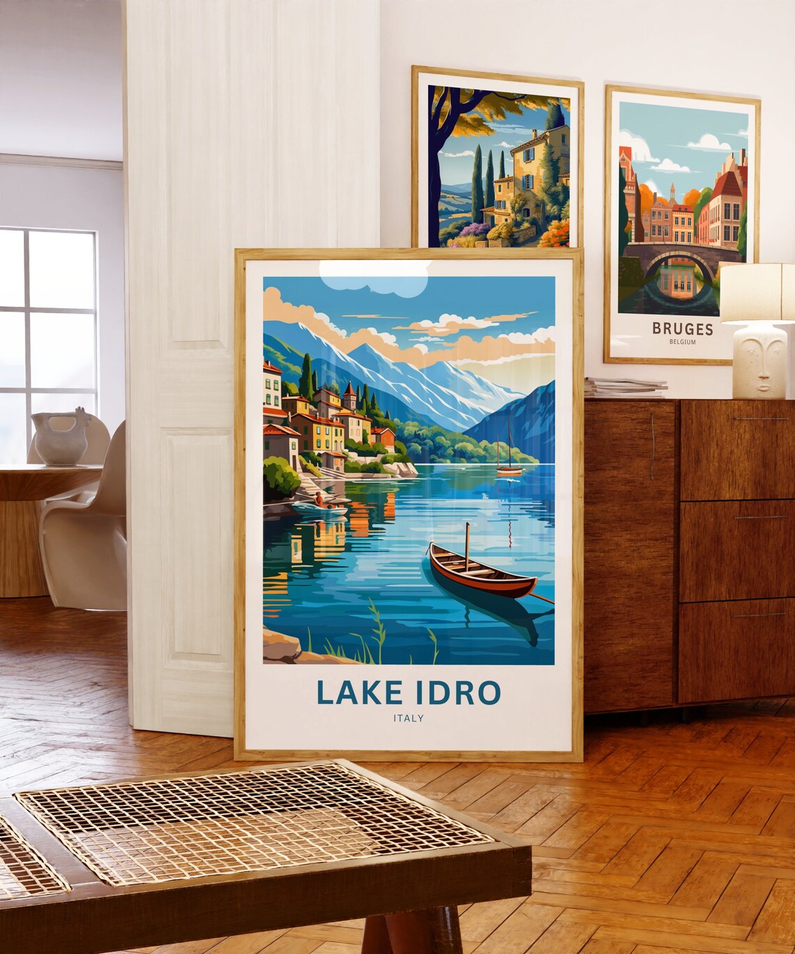 Lake Idro Blue Water Lakeside Village Alpine Peaks Italy Poster - Image 5