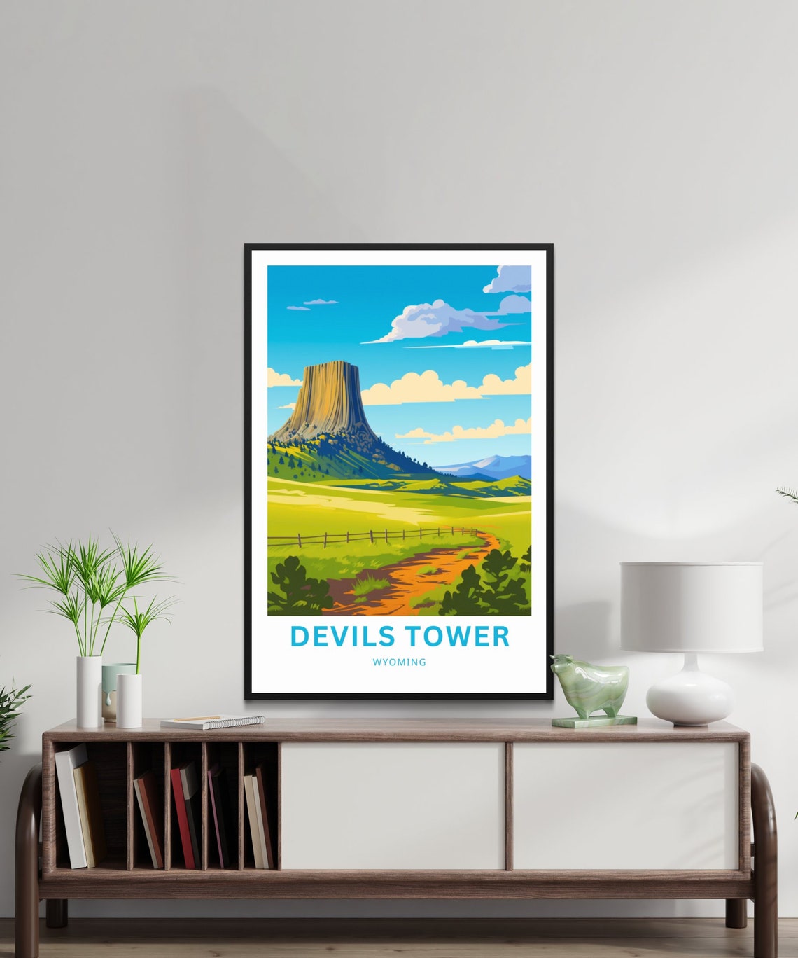 Personalized Devils Tower Wyoming Monument Prairie Custom Poster - Image 2