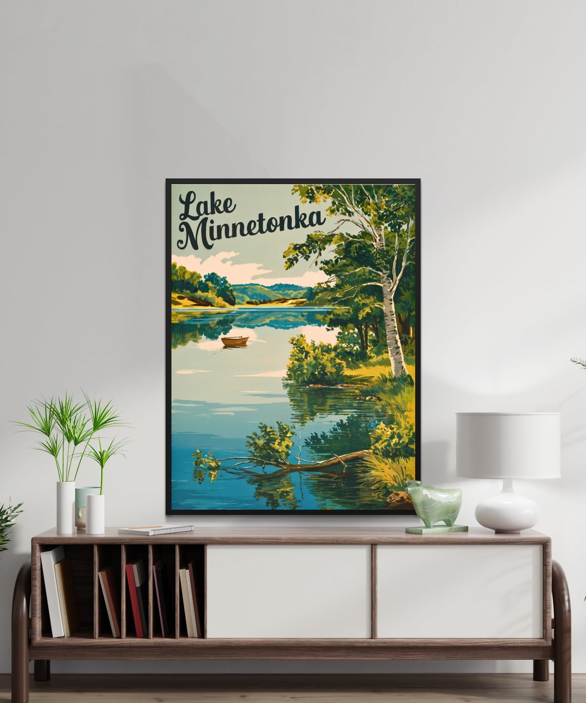 Lake Minnetonka Canoe Calm Lake Summer Vintage Travel Poster - Image 2