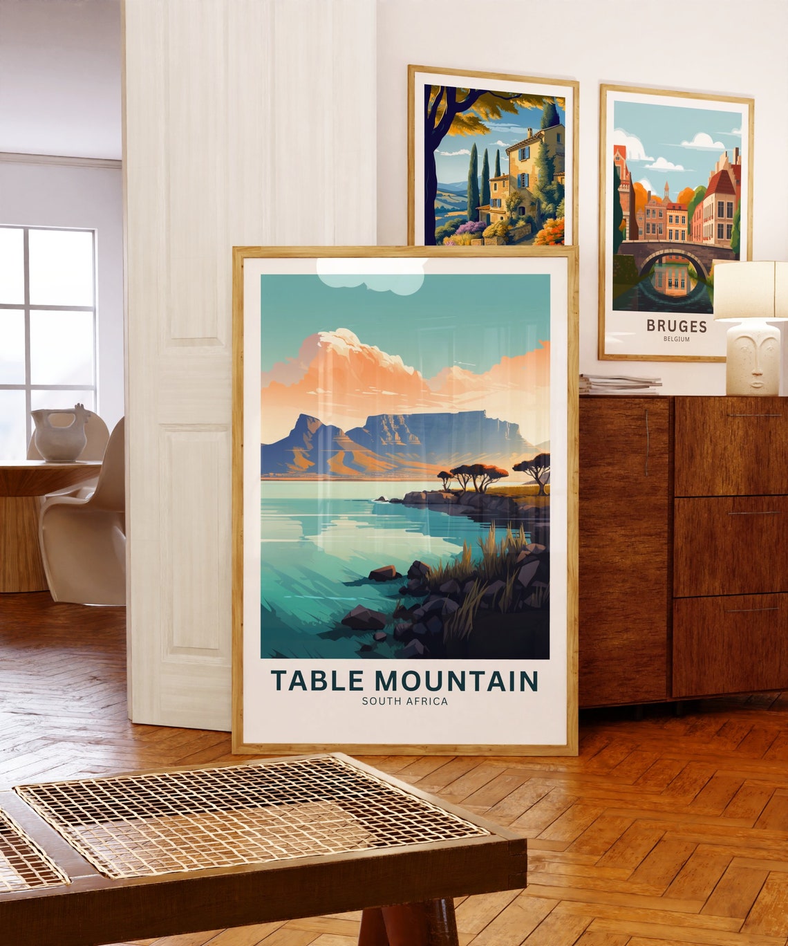 Table Mountain Coastal Sunset Personalized South Africa Poster - Image 5
