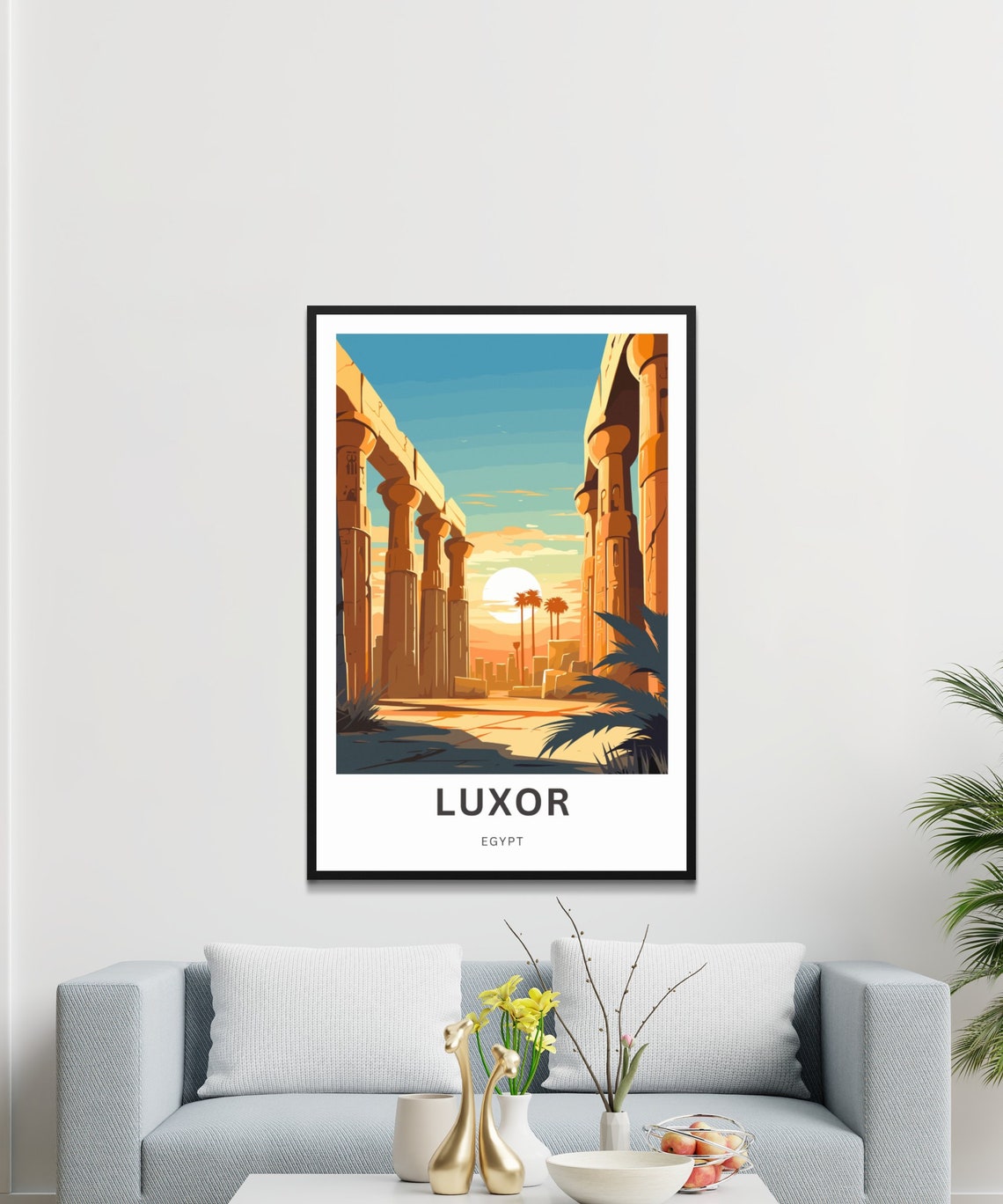 Personalized Luxor Travel Print Luxor Poster Egypt Wall Art Framed Present Gift Egypt Present - Image 3