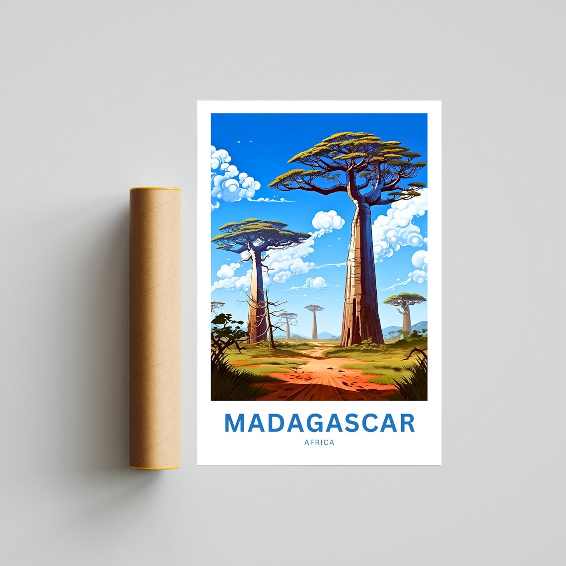 Madagascar Africa Giant Baobab Trees Savanna Sky Travel Poster - Image 4