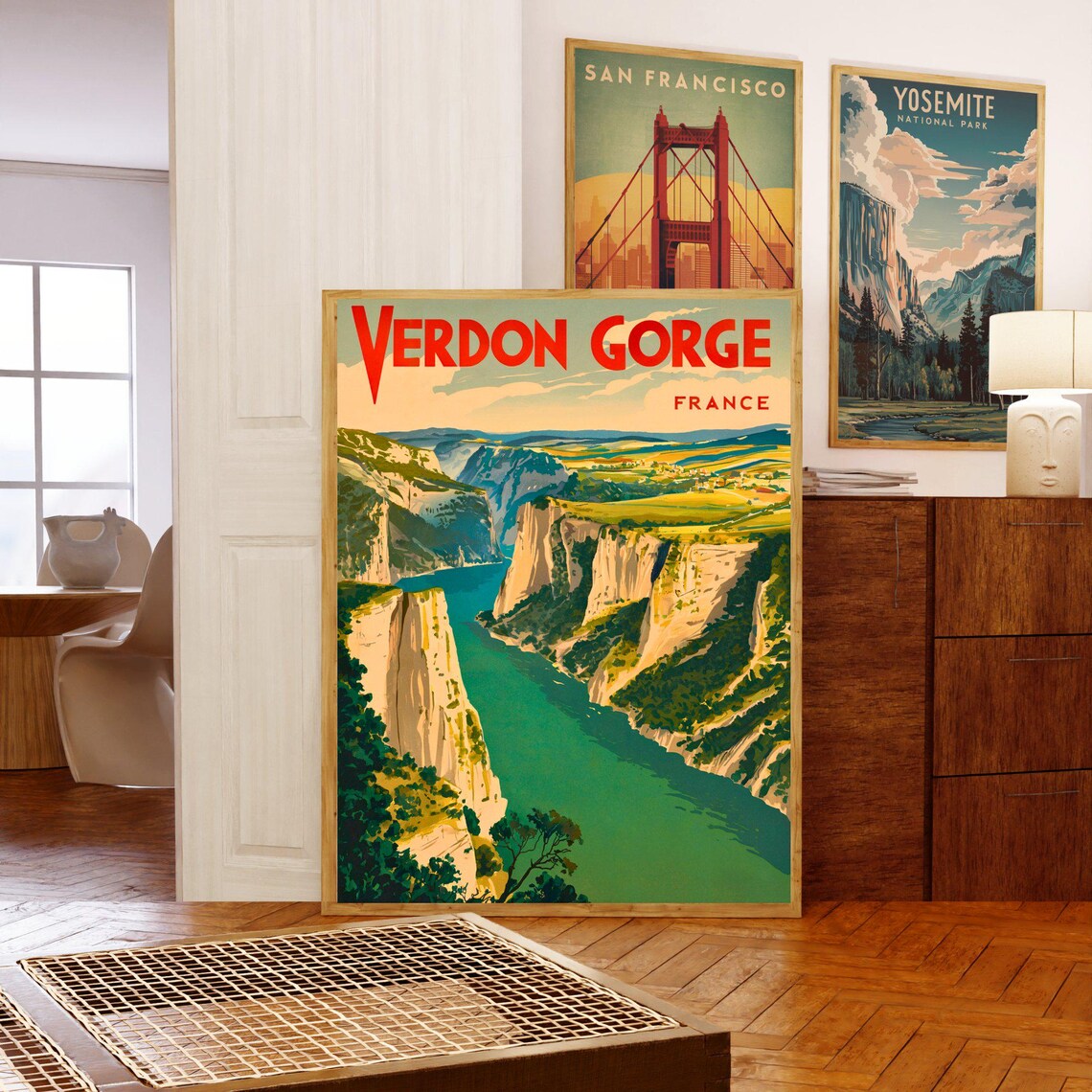 Verdon Gorge France Vintage Travel Style Canyon Overlook Poster - Image 5