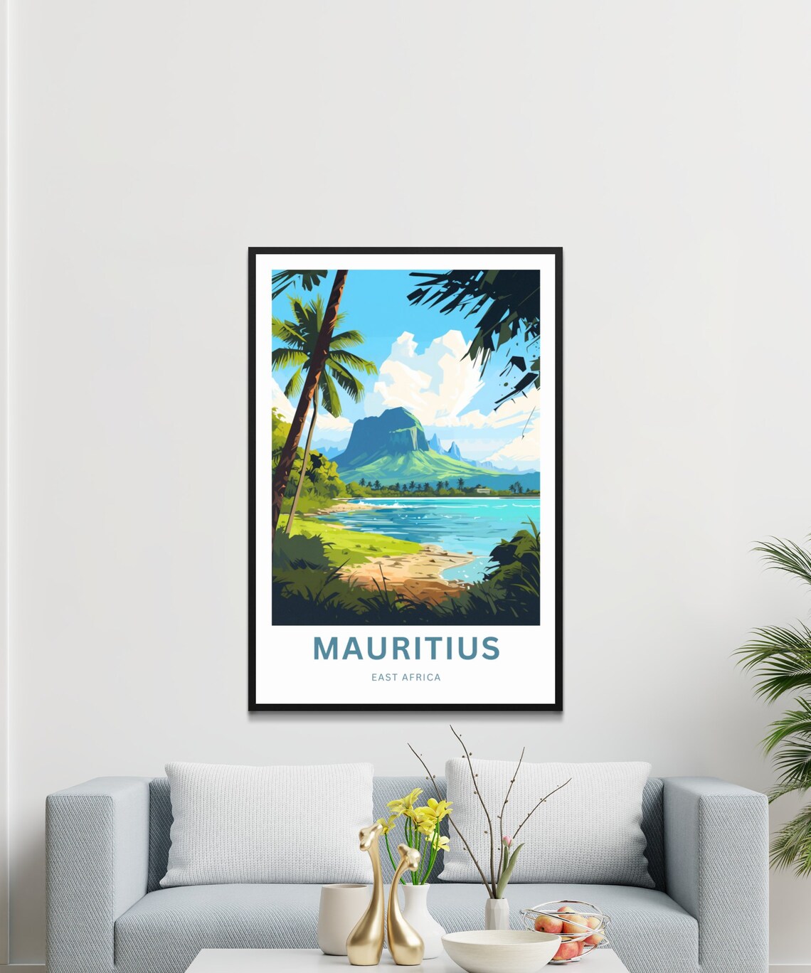 Mauritius Tropical Beach Lagoon Paradise Vintage Travel Poster - Image 3