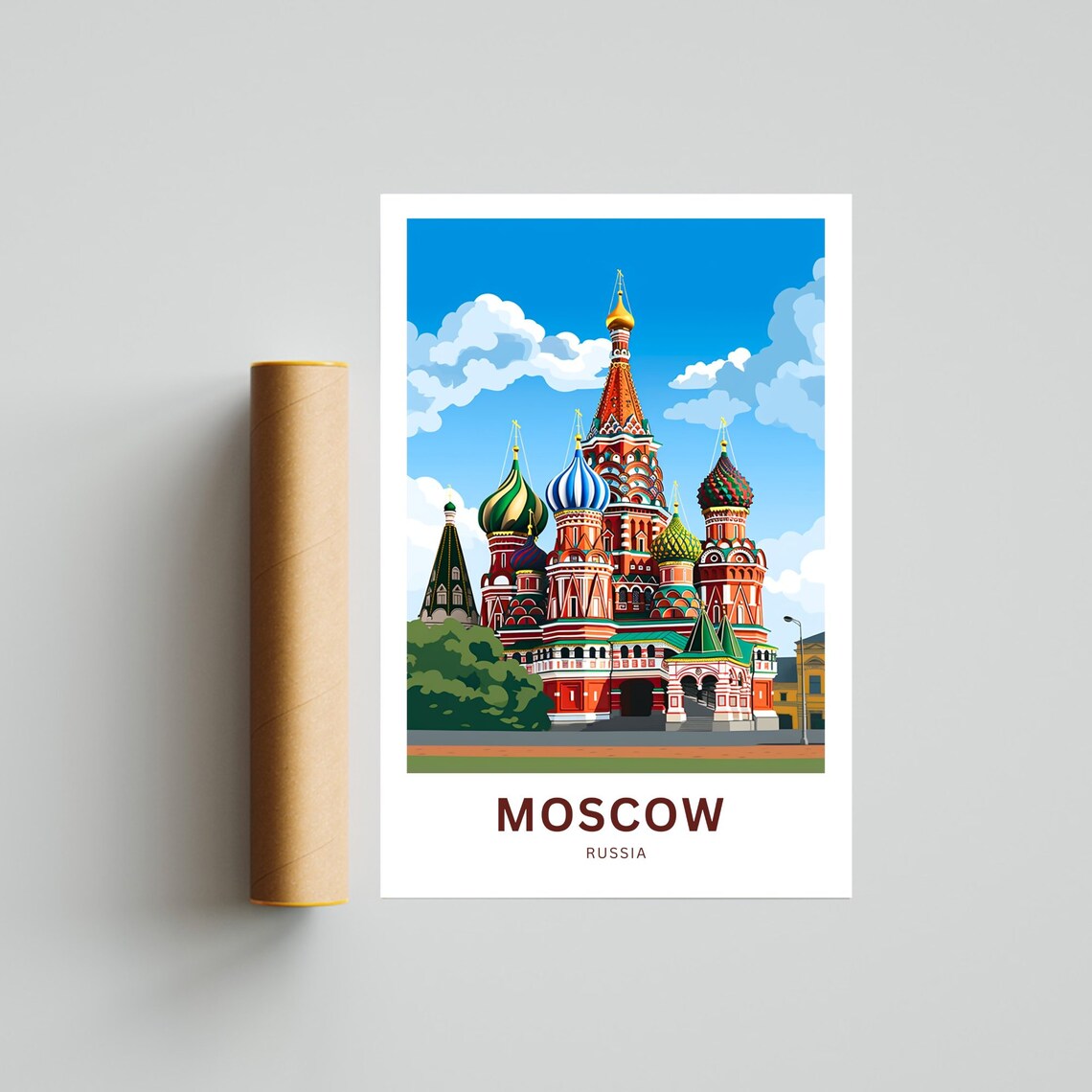Moscow Russia Saint Basil Cathedral Iconic Onion Domes Poster - Image 4