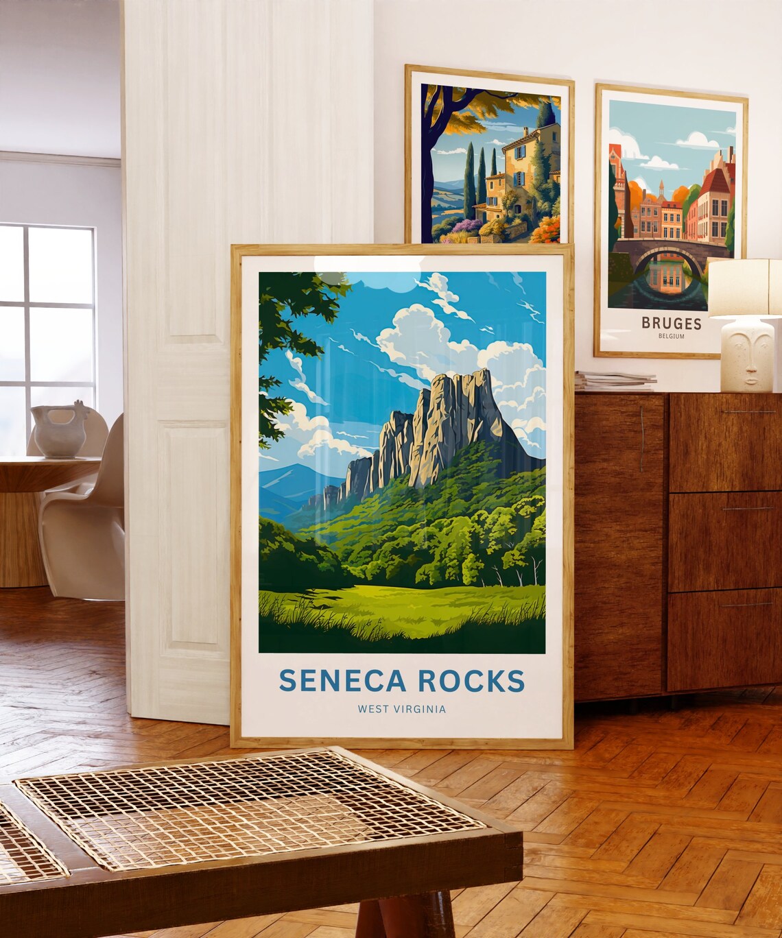 Seneca Rocks Travel Poster, Virginia Landscape - Image 5