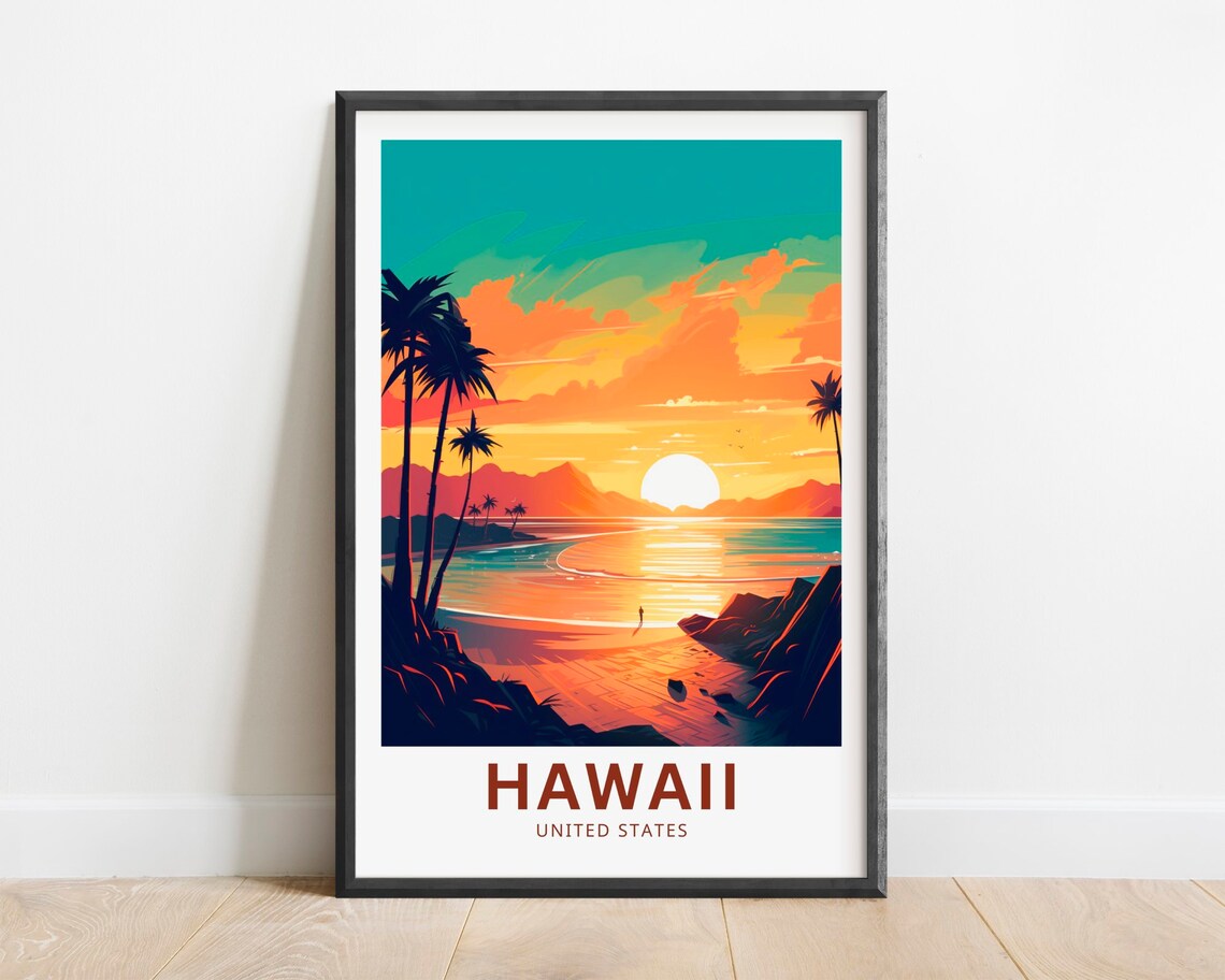 Hawaii Travel Poster, United States Wall Art