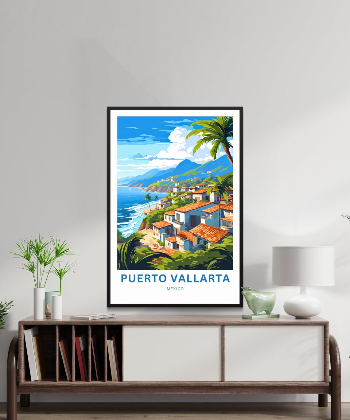 Puerto Vallarta Mexico Beach Palapas Sunset Coast Travel Poster - Image 2