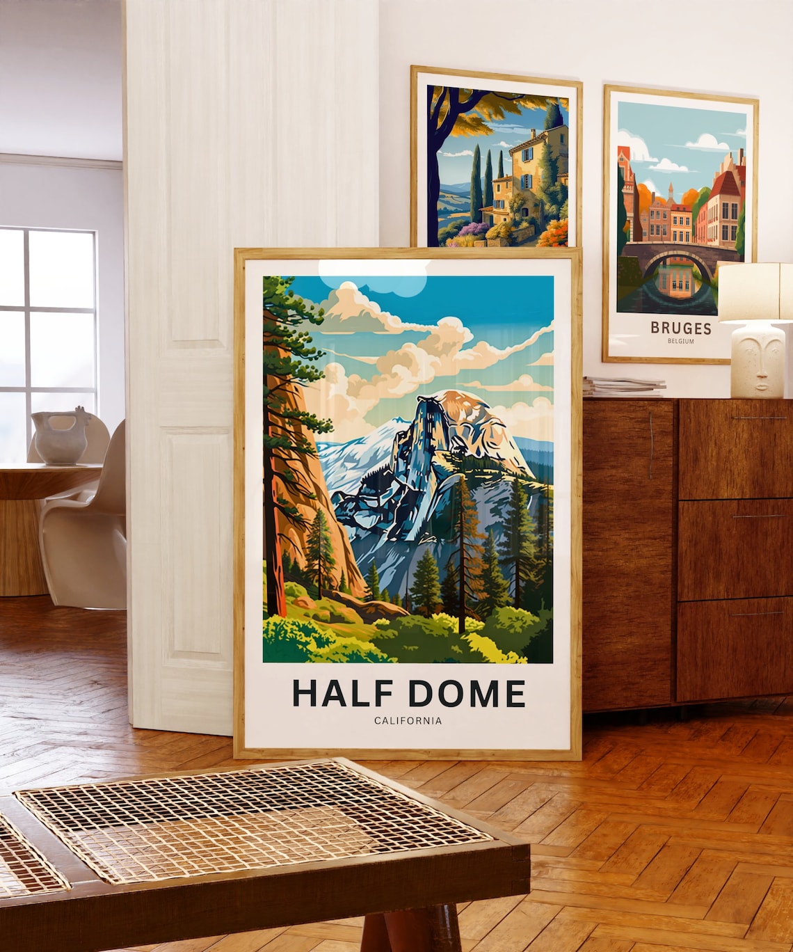 Half Dome California Yosemite Granite Custom Retro Travel Poster - Image 5