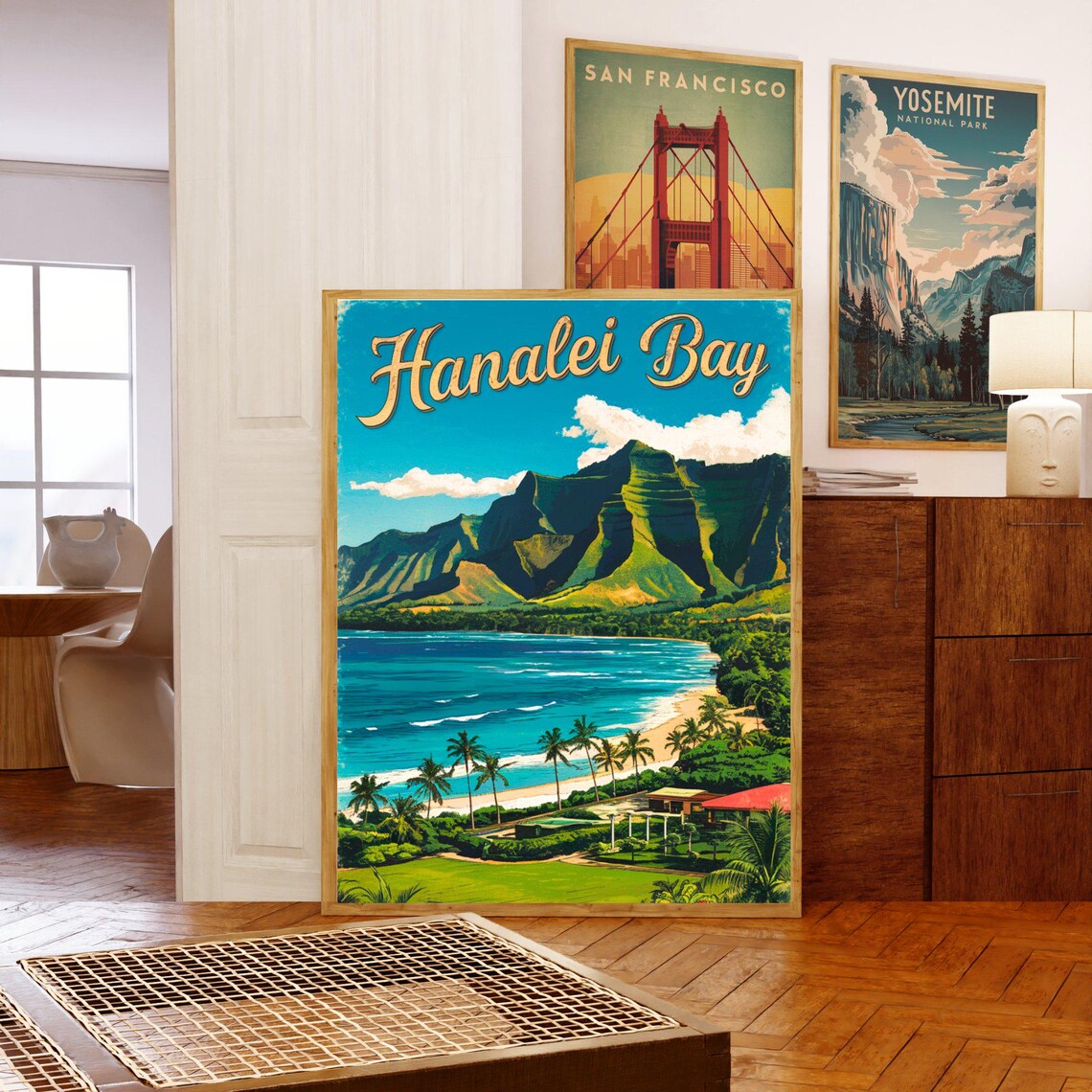Hanalei Bay Vintage Travel Poster, Hawaii Wall Art - Image 5