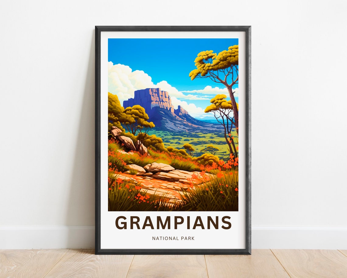 Grampians National Park Mesa Wildflowers Eucalyptus Travel Poster