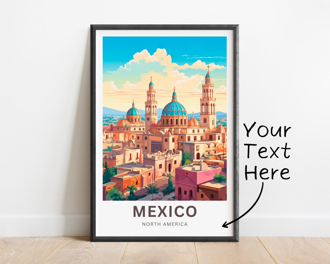 Mexico Travel Print Mexico Poster North America Wall Art Framed Present Gift North America Present - Image 2