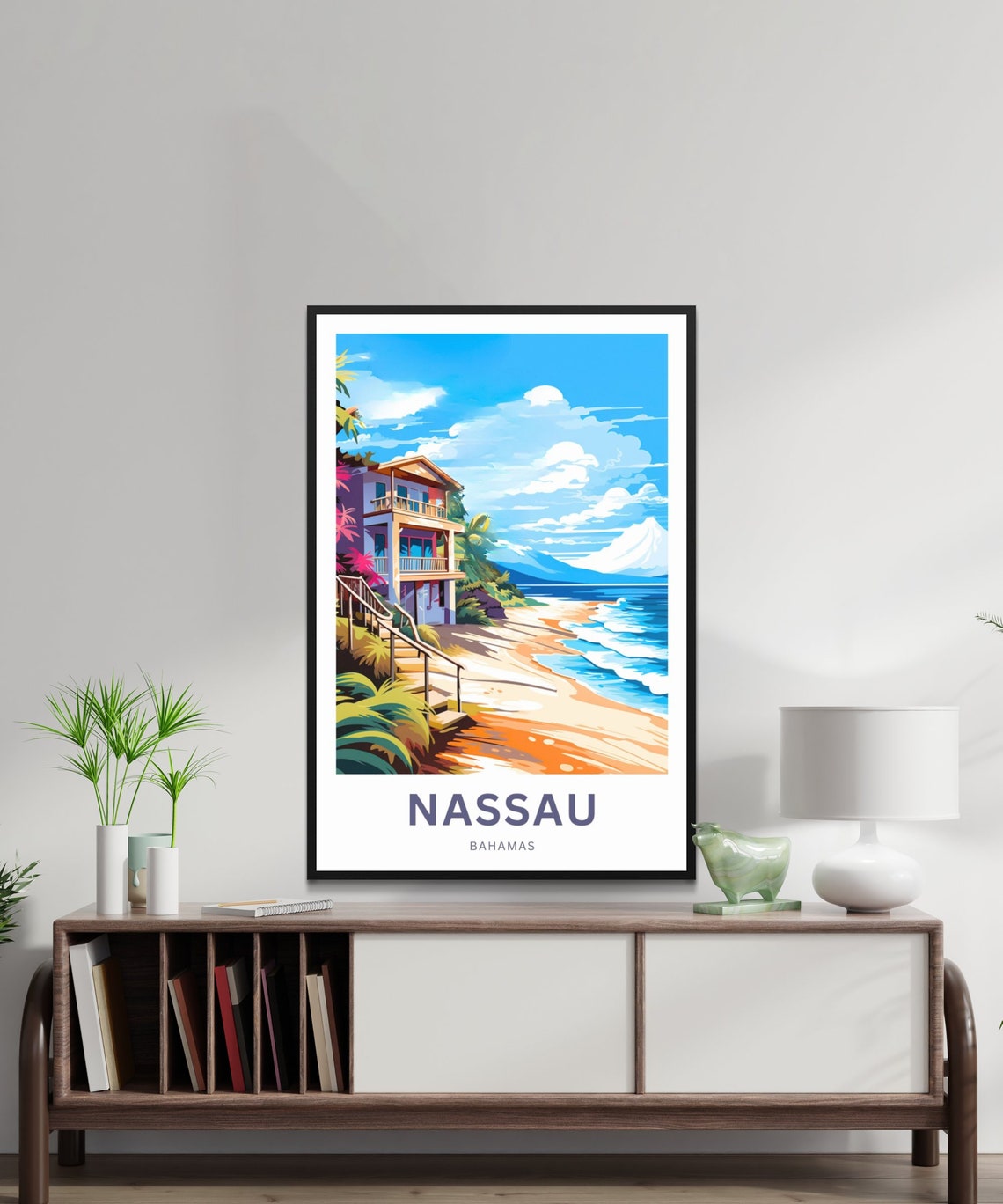Personalized Nassau Travel Print Nassau Poster Bahamas Wall Art Framed Present Gift Bahamas Present - Image 2