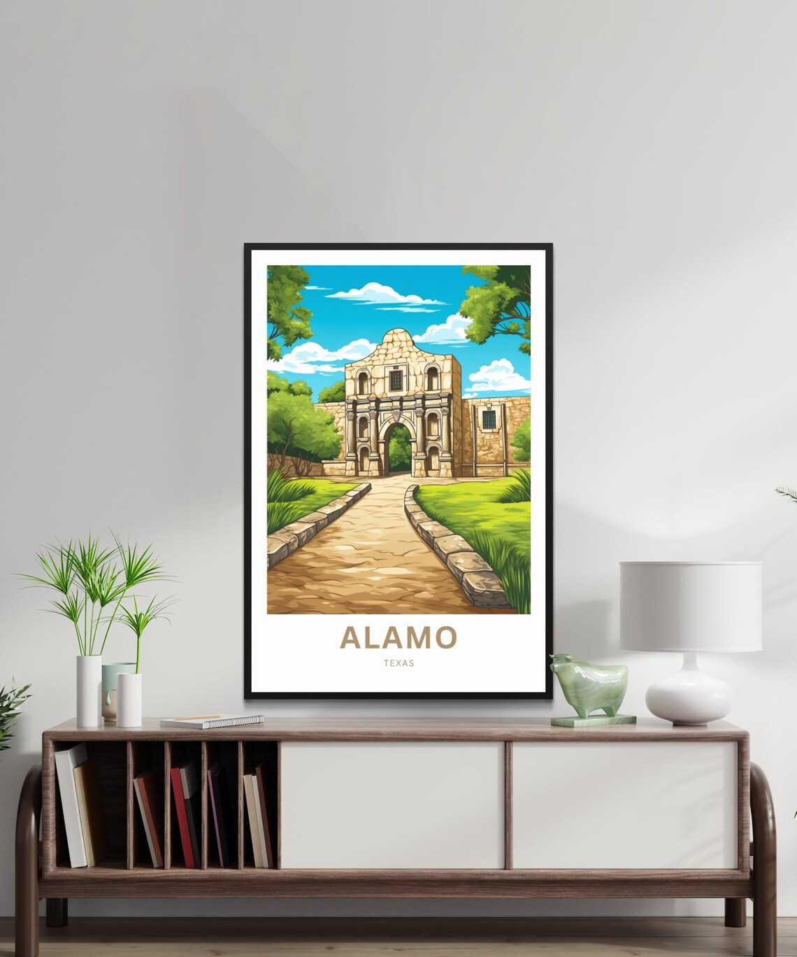 Alamo San Antonio Texas Historic Mission Landmark Travel Poster - Image 2