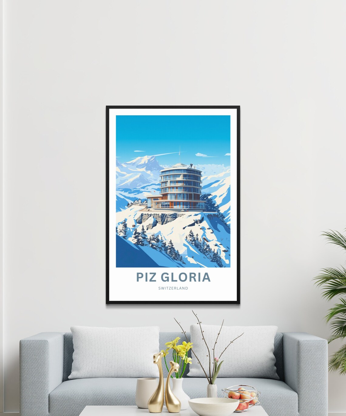 Personalized Piz Gloria Switzerland Revolving Restaurant Poster - Image 3