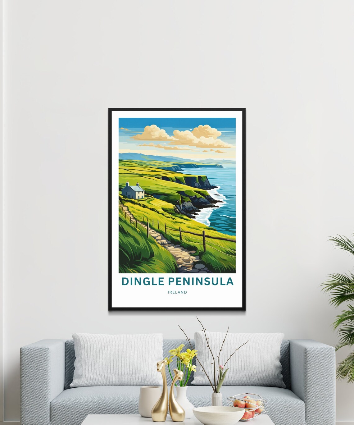 Dingle Peninsula Ireland Green Cliffs Scenic Coastal Walk Poster - Image 3
