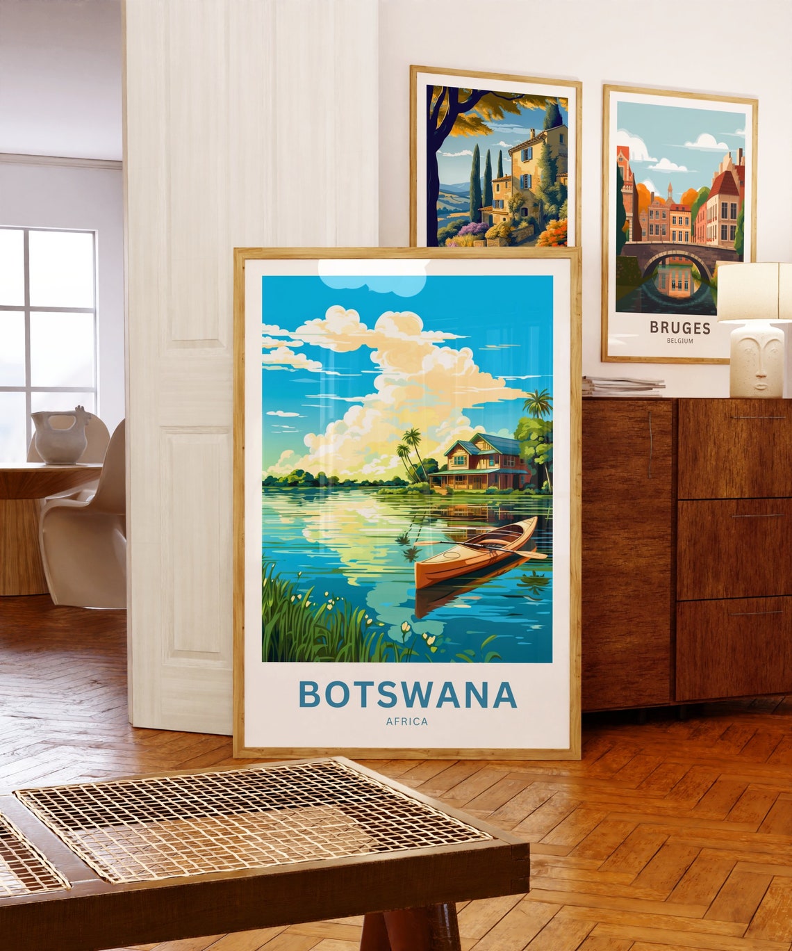 Personalized Botswana Travel Print Botswana Poster Africa Wall Art Framed Present Gift Africa Present - Image 5